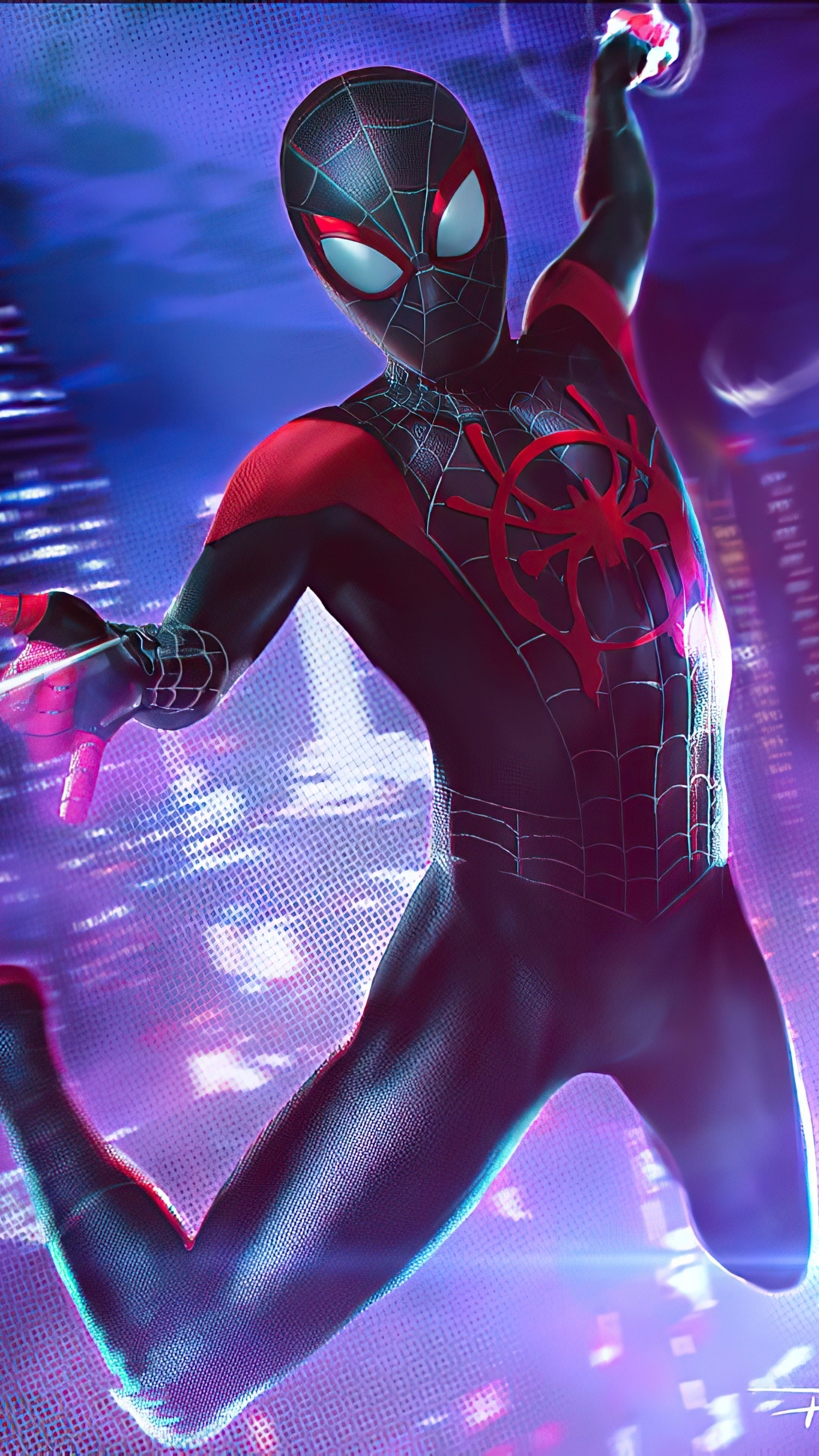 Miles Morales Spider-Man Artwork 4K HD Phone Wallpaper