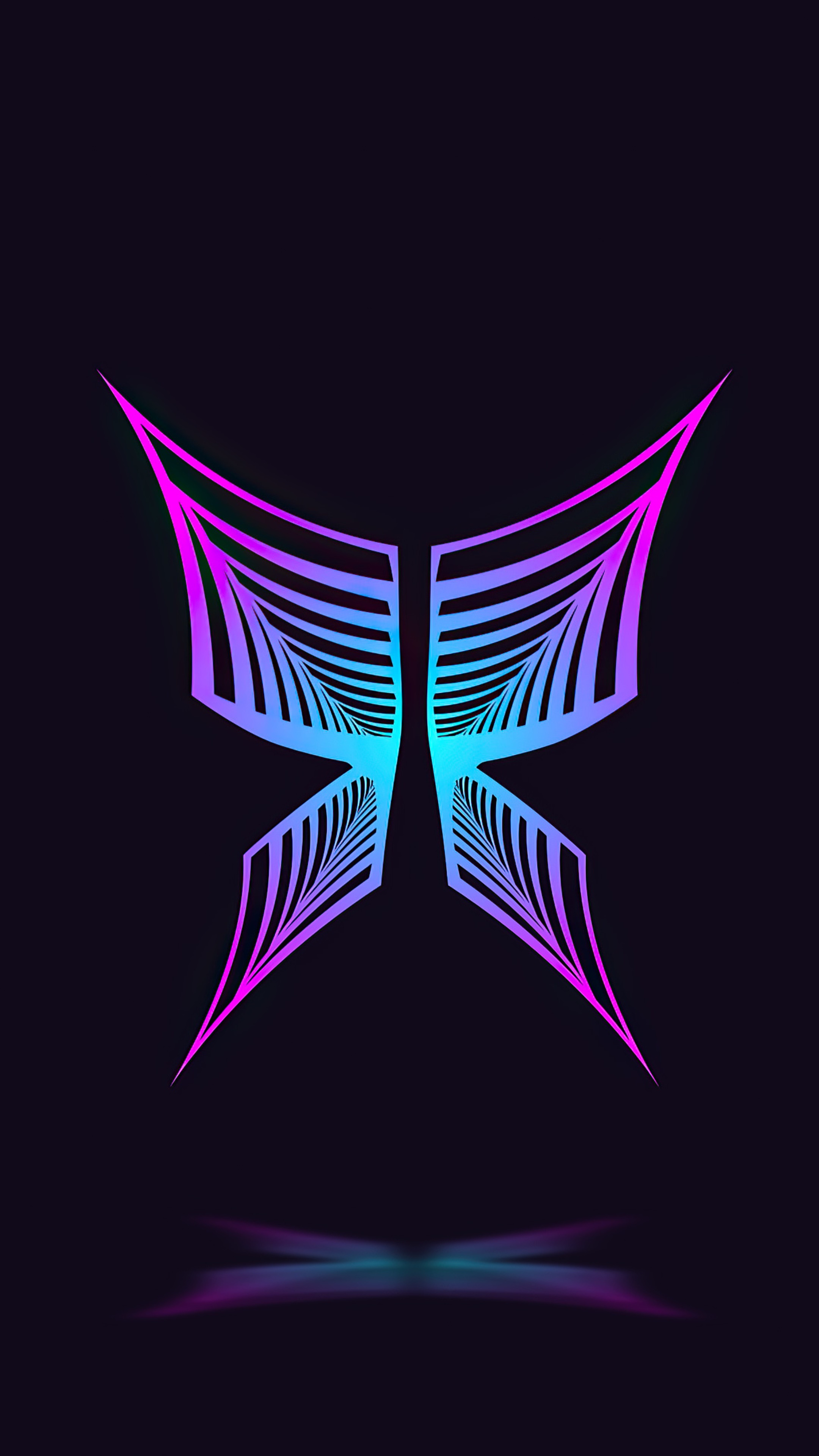 Abstract butterfly artwork with neon gradient HD Phone Wallpaper