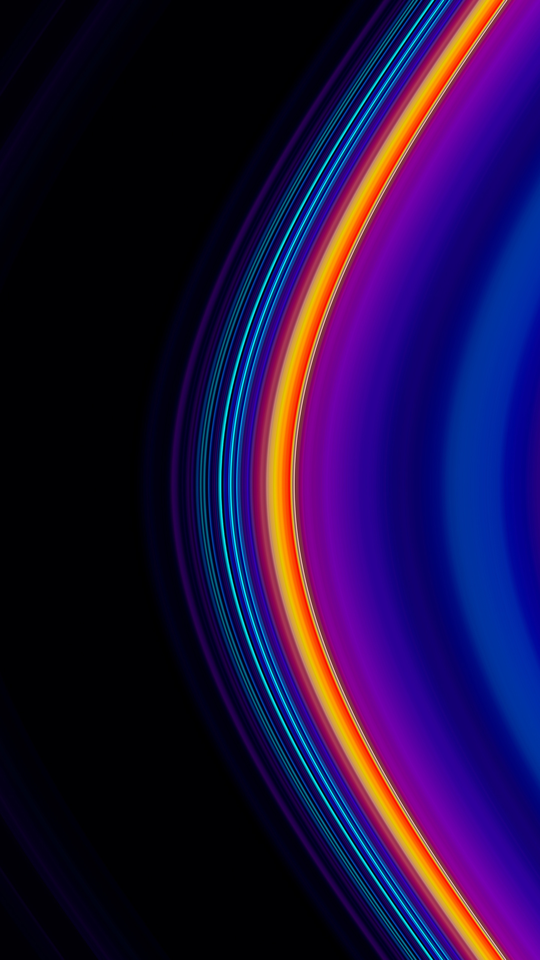Abstract digital art with colorful curved lines HD Phone Wallpaper