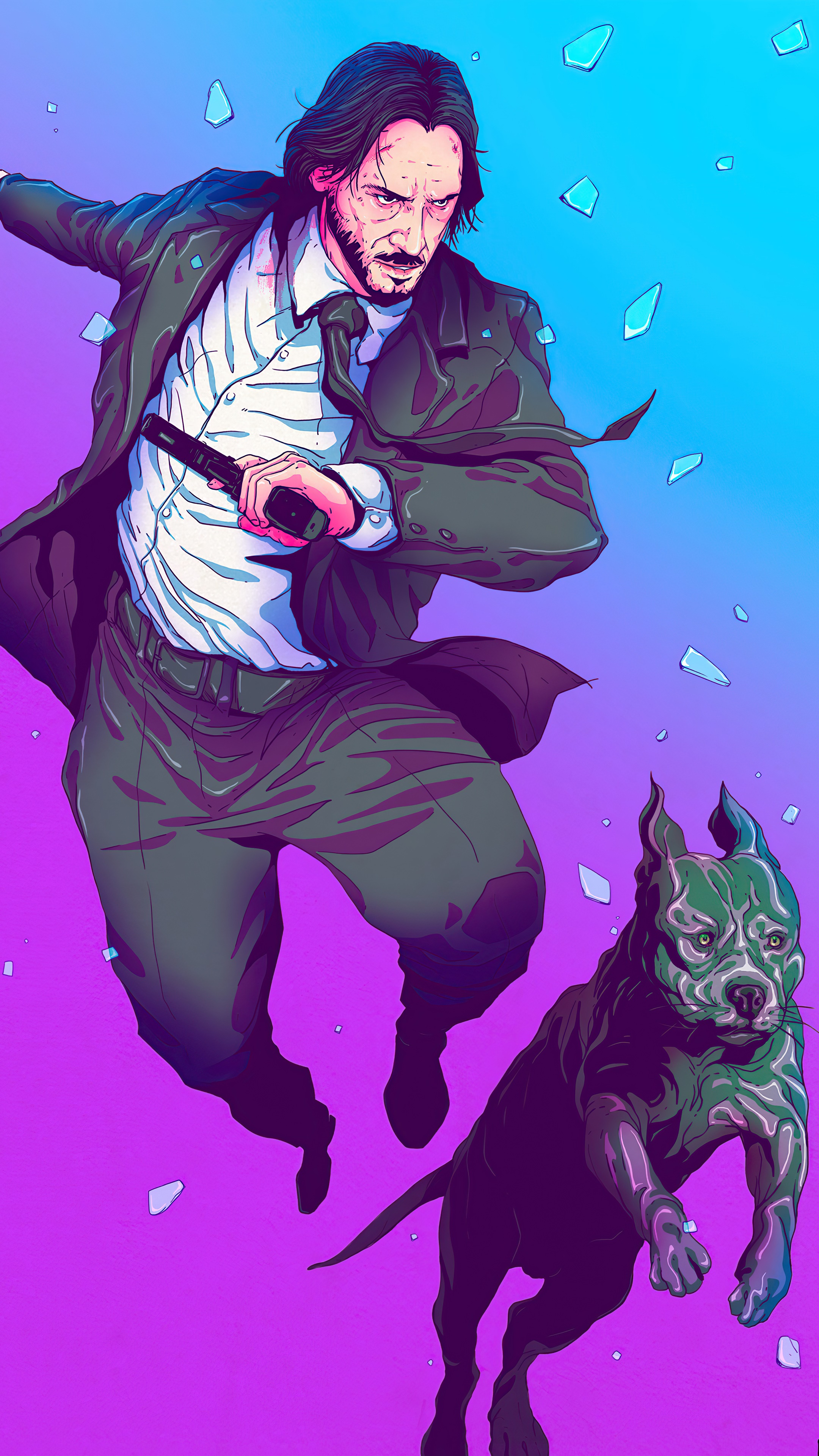 John Wick from Movies Artwork 4K HD Phone Wallpaper