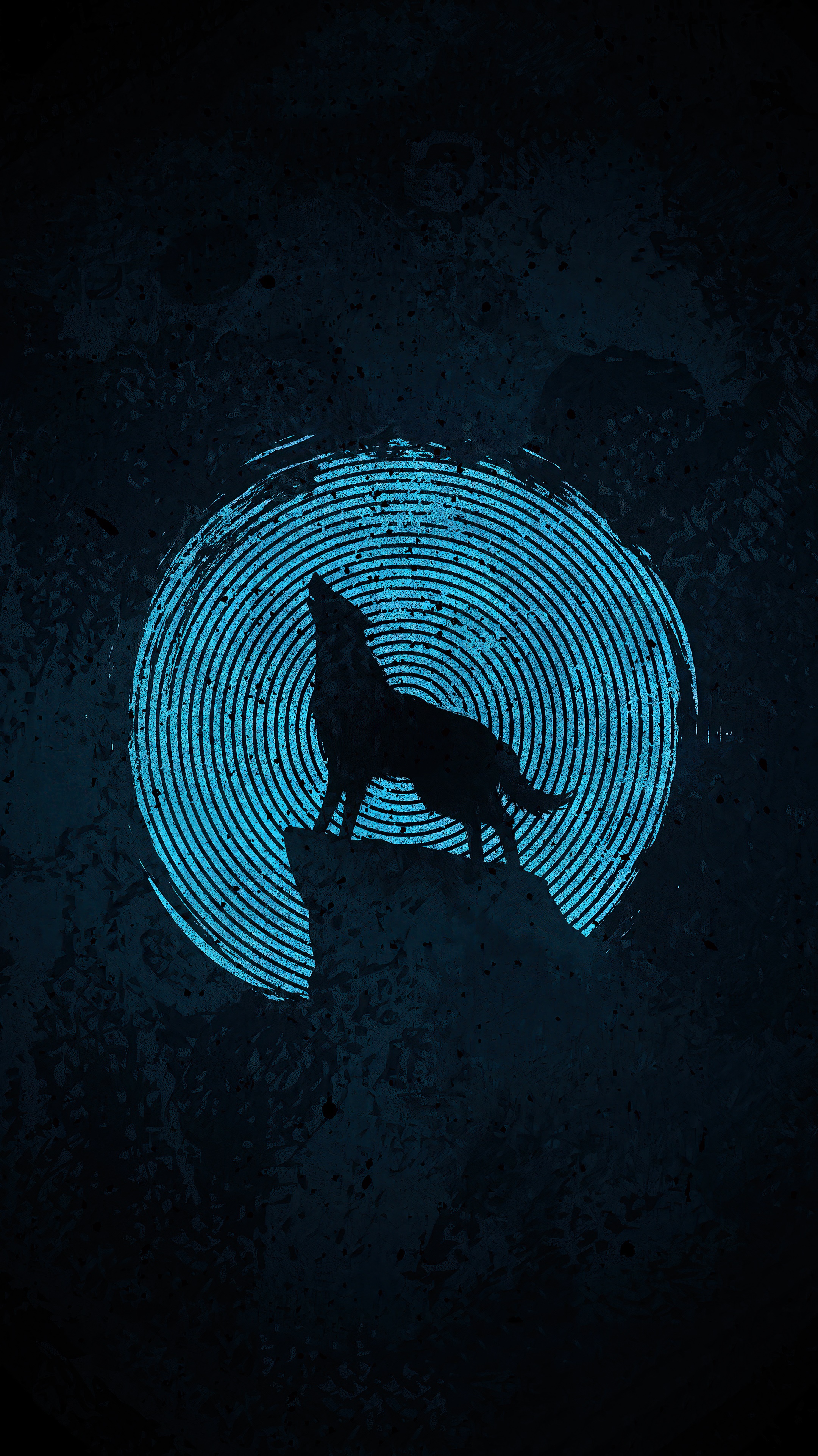 Wolf howling at a circular moon HD Phone Wallpaper