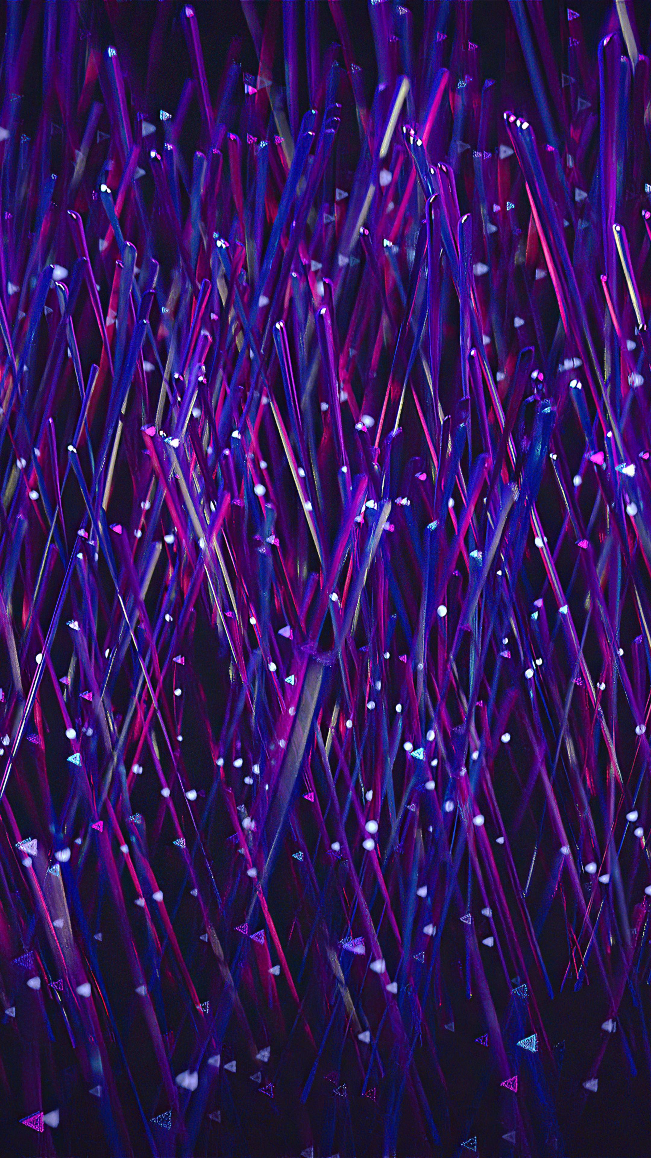 Abstract digital art with purple and blue lines HD Phone Wallpaper