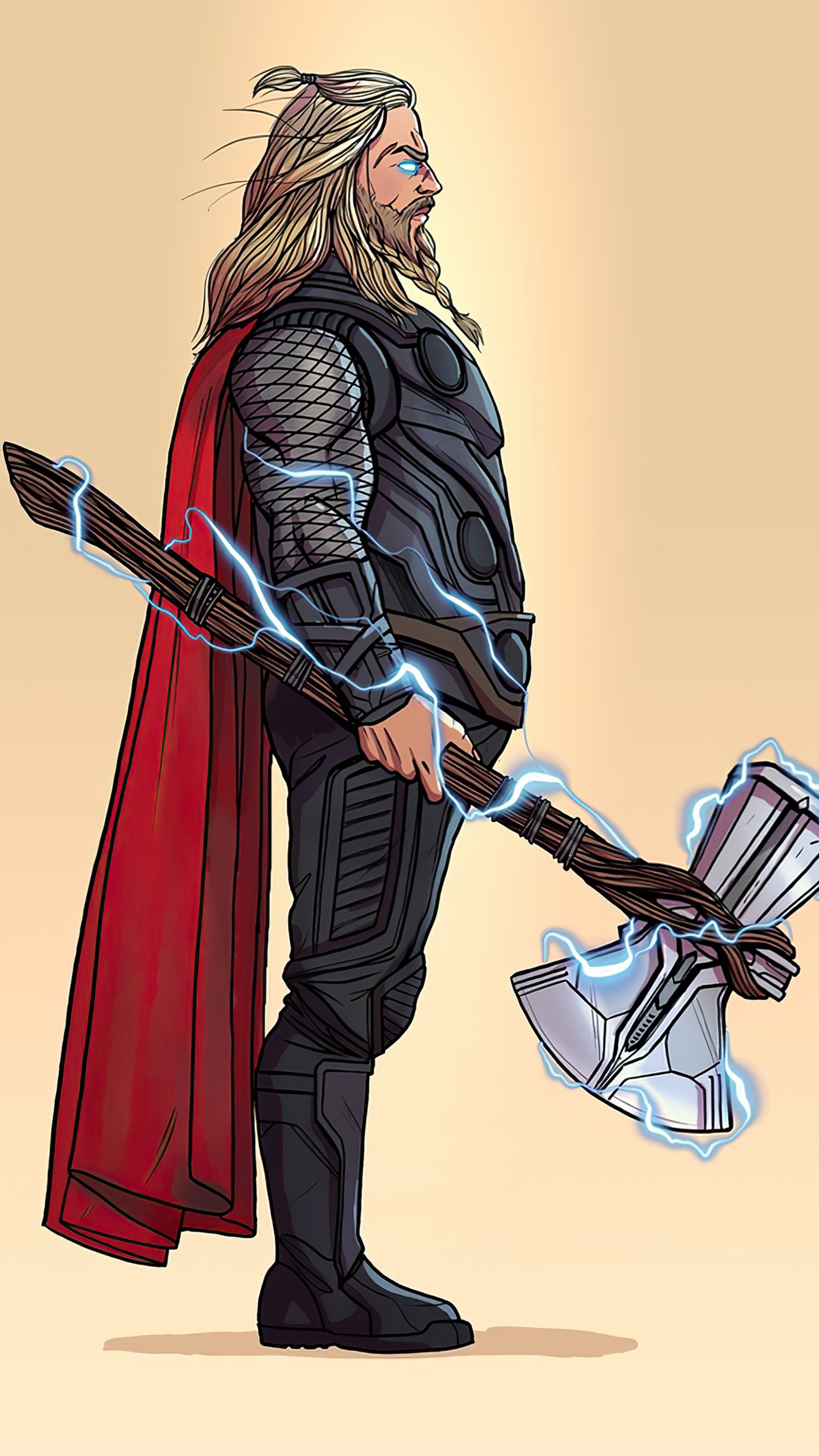 Thor from Marvel Comics with Mjolnir HD Phone Wallpaper