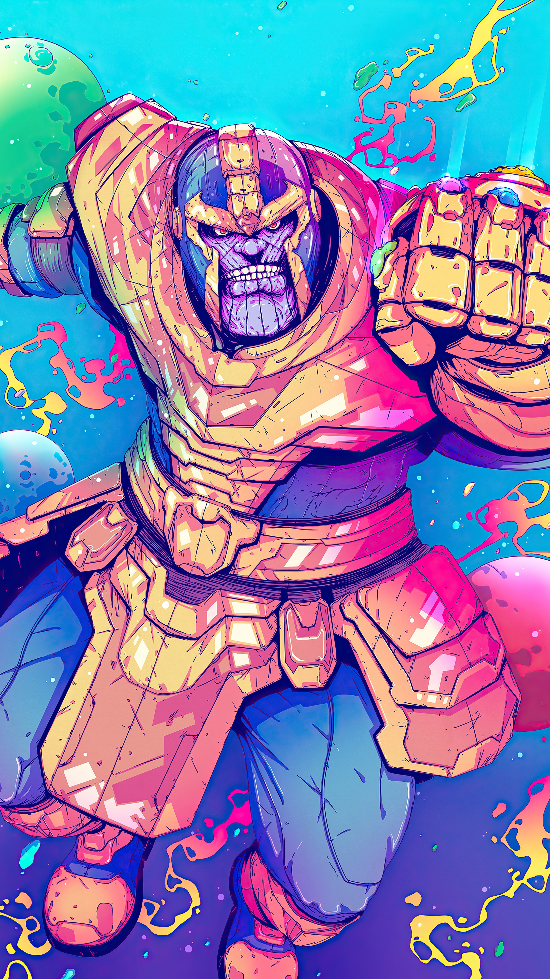 Thanos from Marvel Comics artwork HD Phone Wallpaper