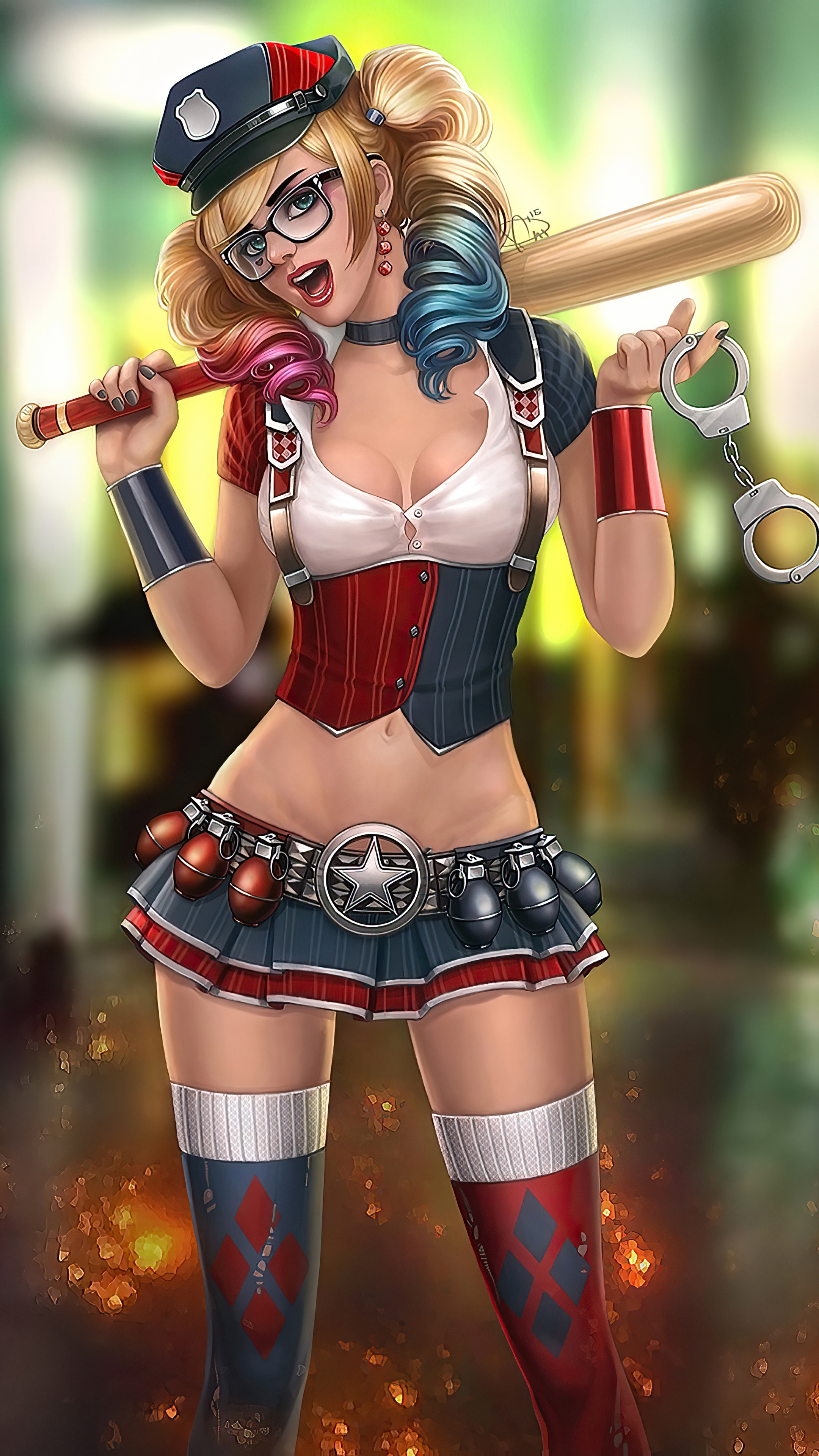Harley Quinn from DC Comics artwork HD Phone Wallpaper