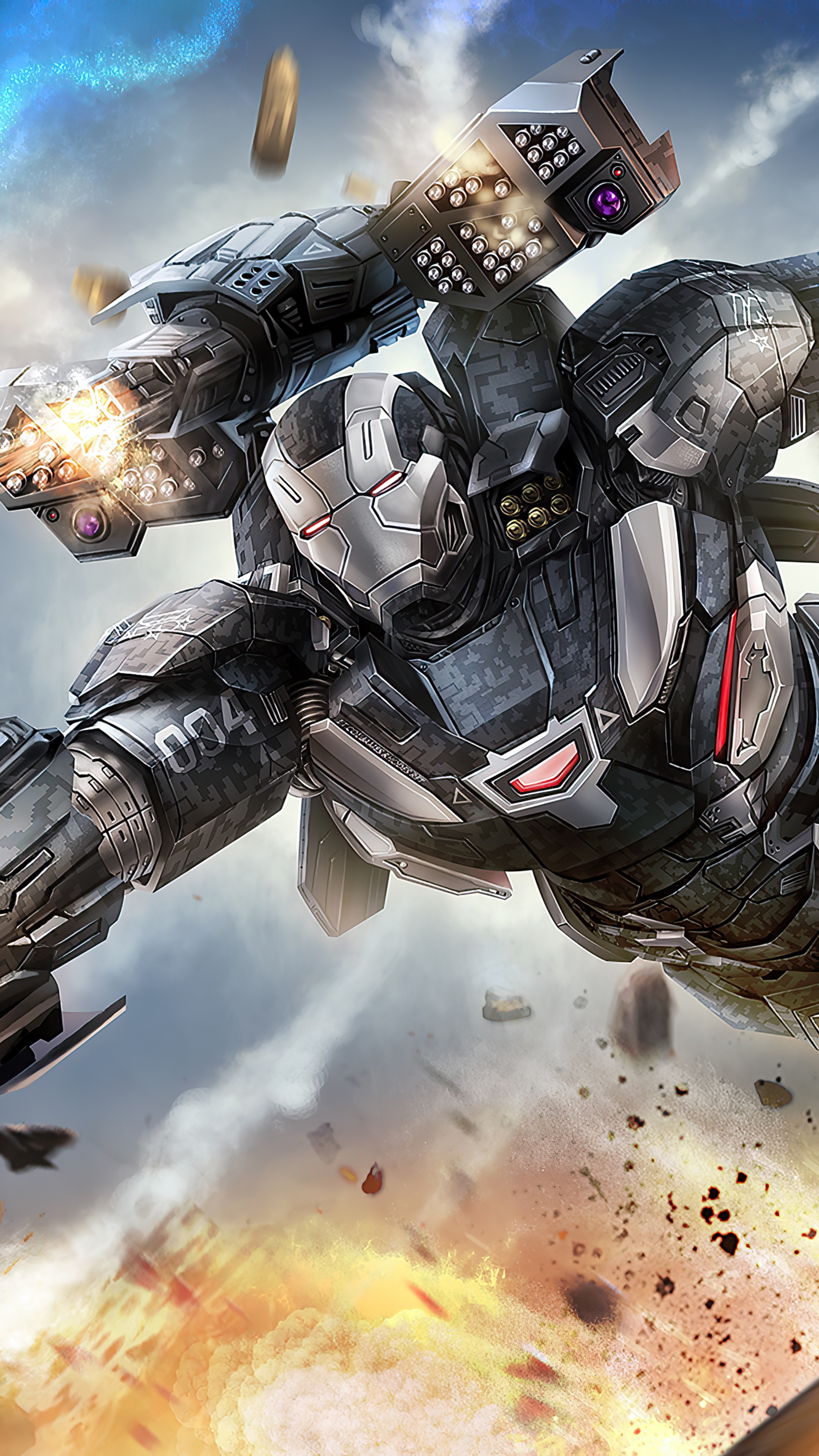 War Machine from Marvel Comics artwork HD Phone Wallpaper