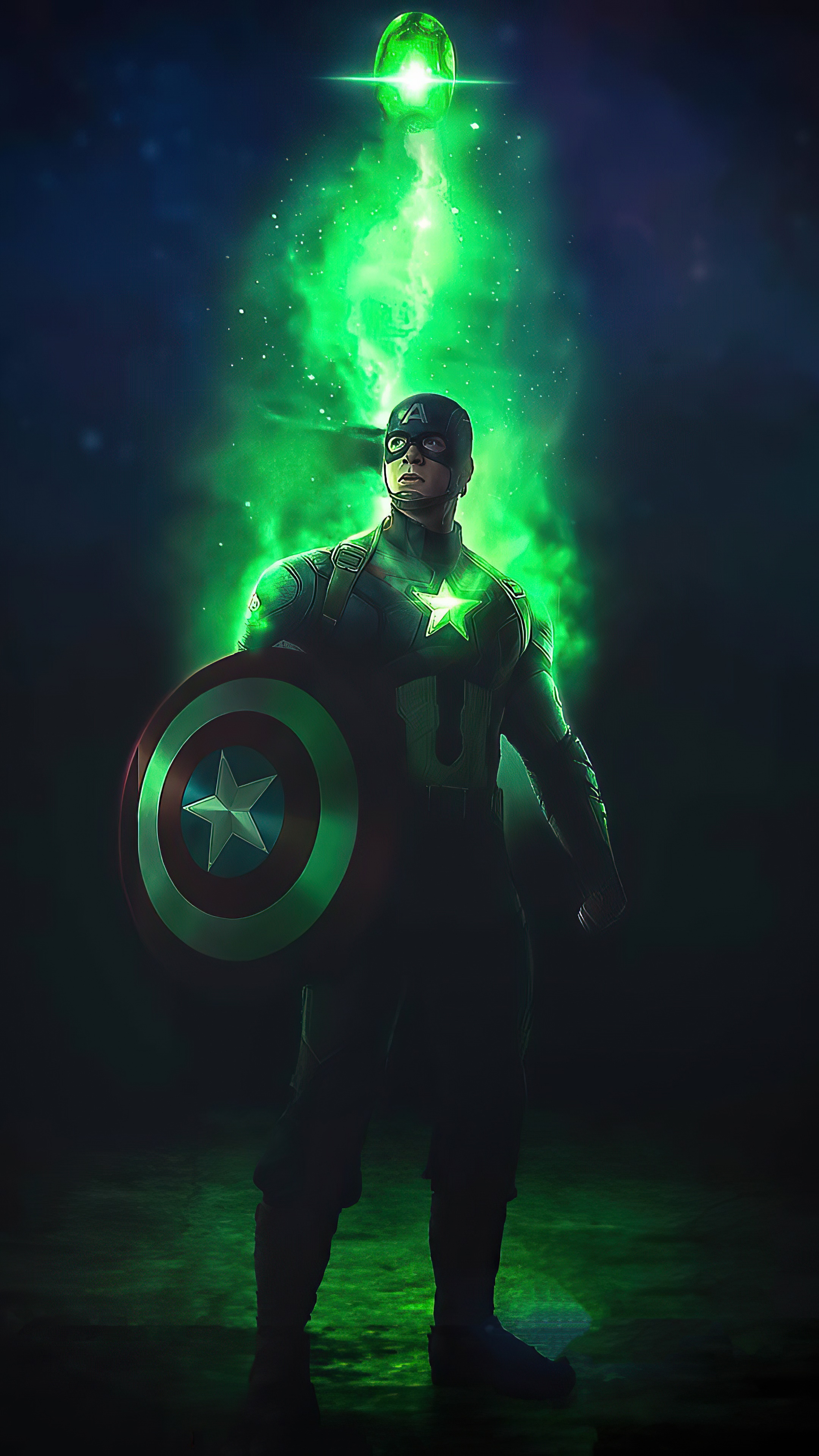 Captain America with the Soul Stone 4K HD Phone Wallpaper