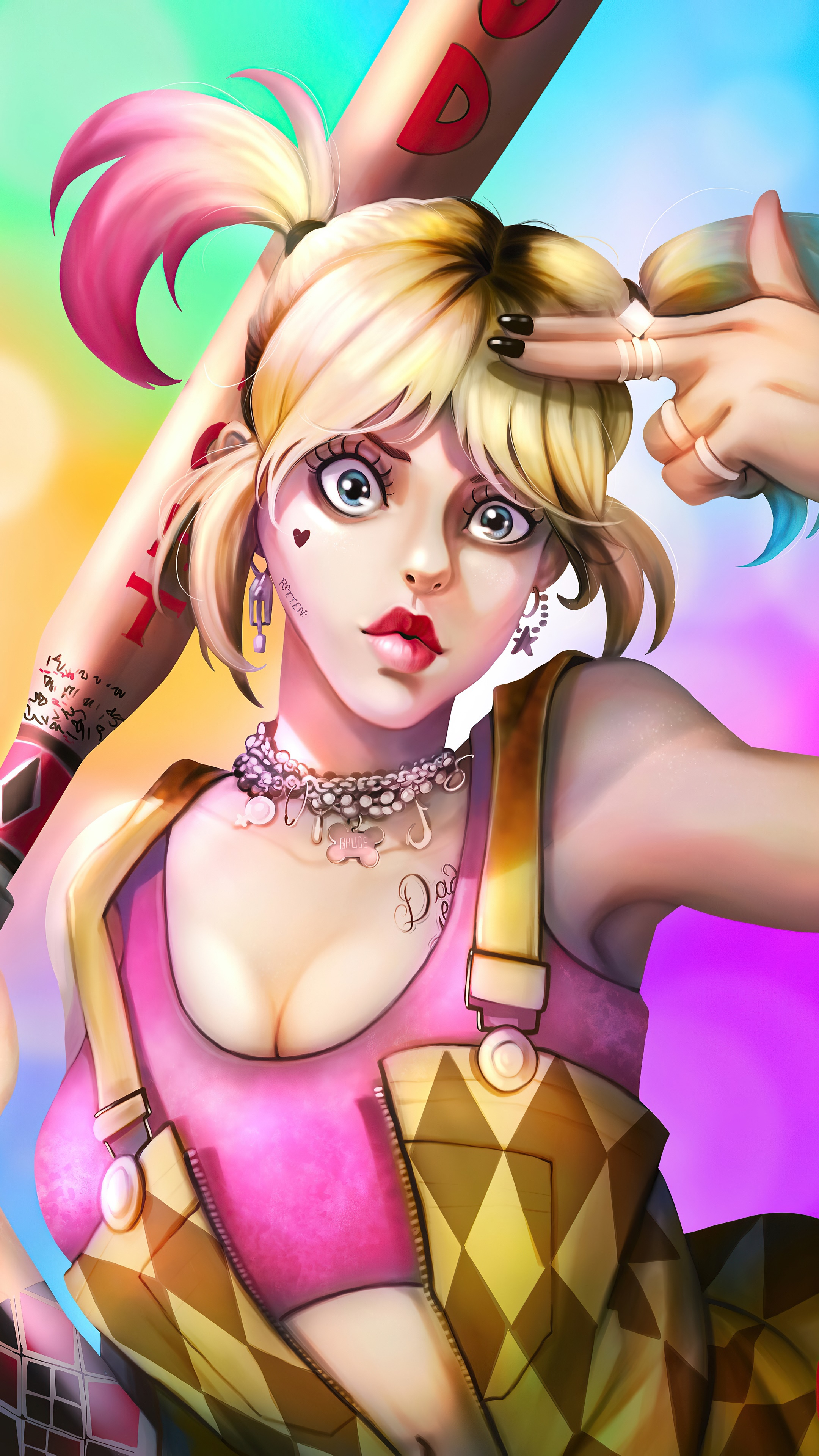 Harley Quinn artwork 4K HD Phone Wallpaper