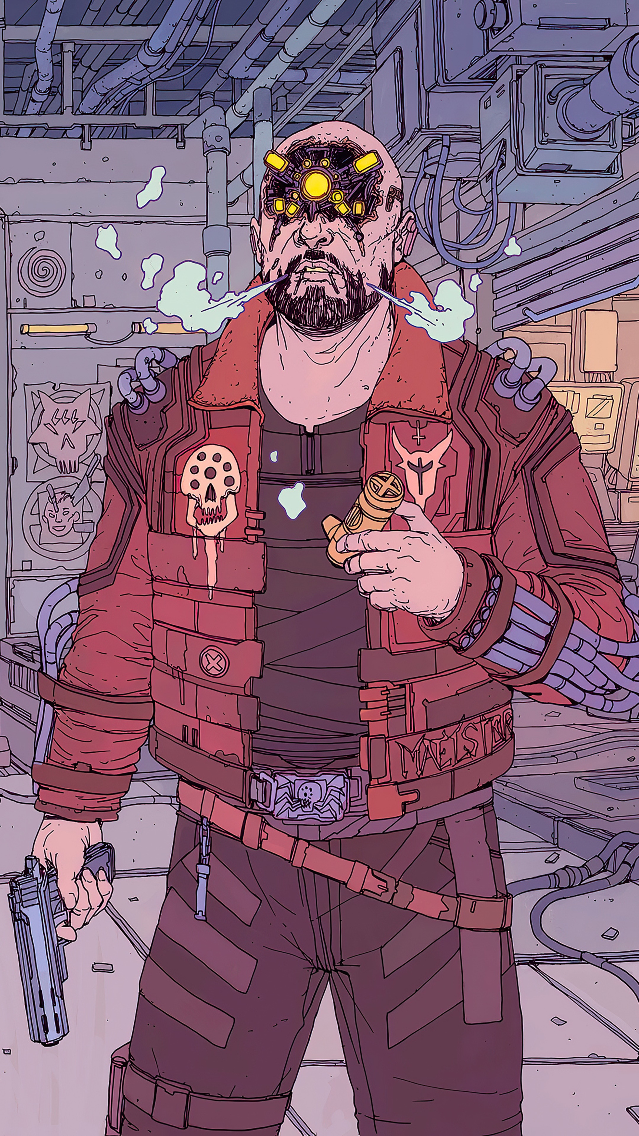 Cyberpunk 2077 character with cybernetic eyes HD Phone Wallpaper