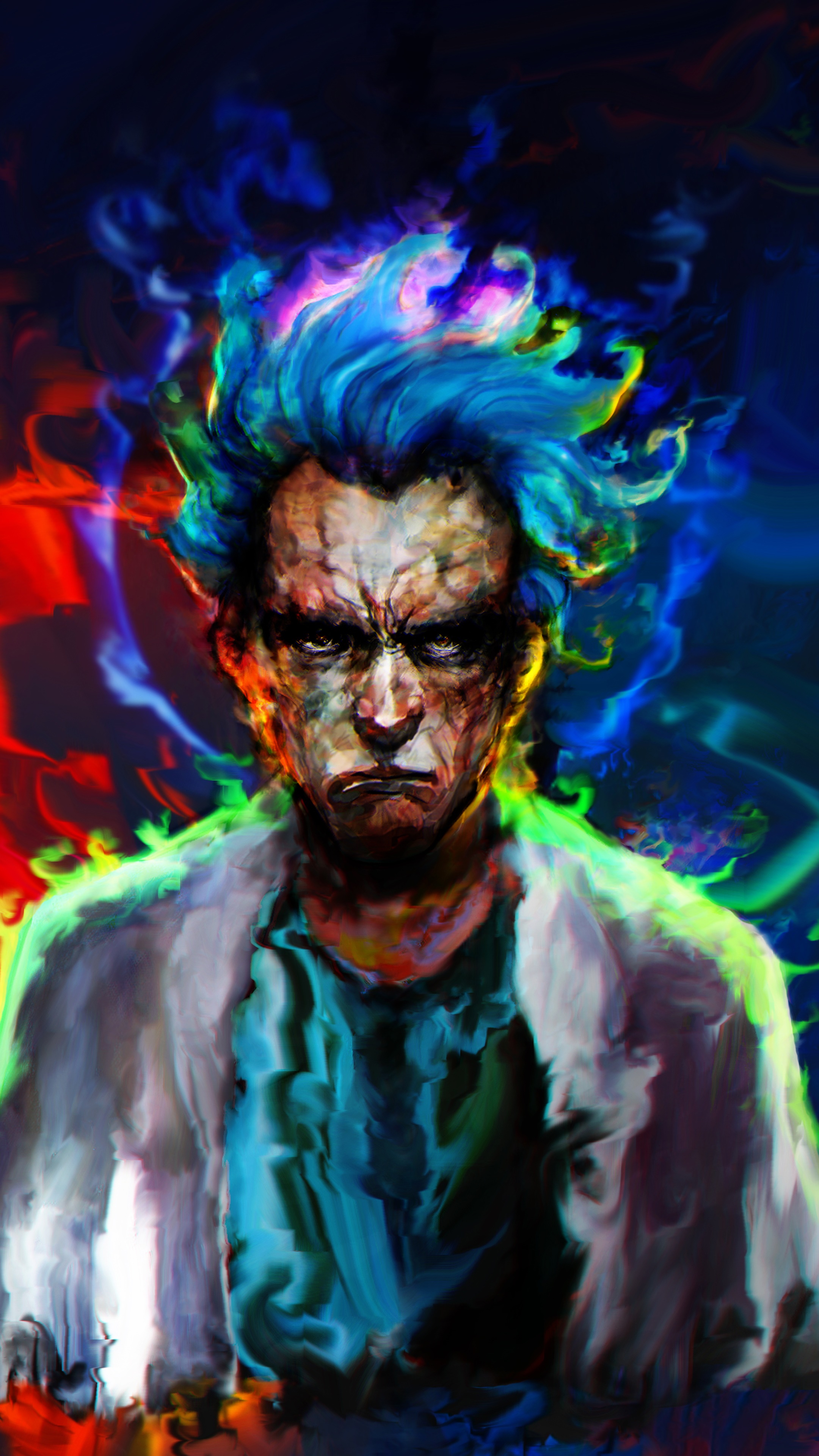 Rick Sanchez from Rick and Morty artwork 4K HD Phone Wallpaper