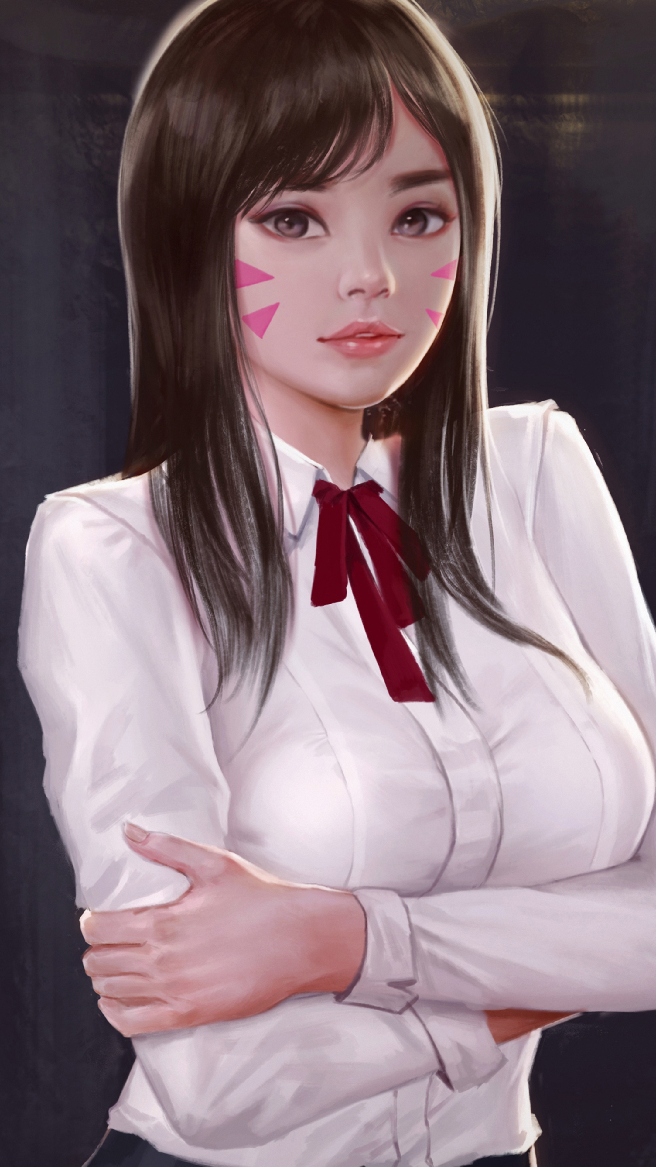 D.Va from Overwatch artwork HD Phone Wallpaper