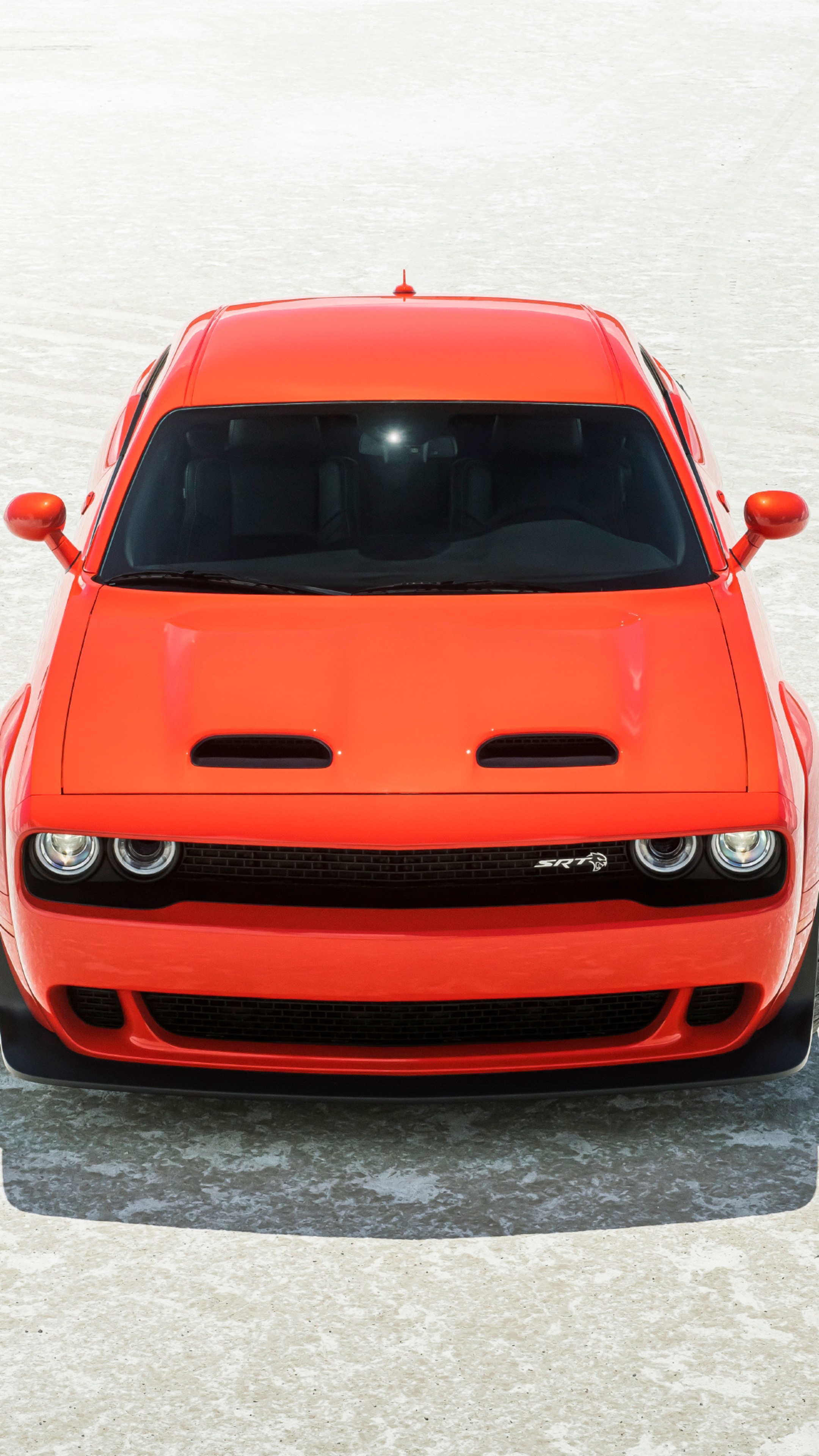 Orange Dodge Challenger SRT Hellcat 4K HD Phone Wallpaper