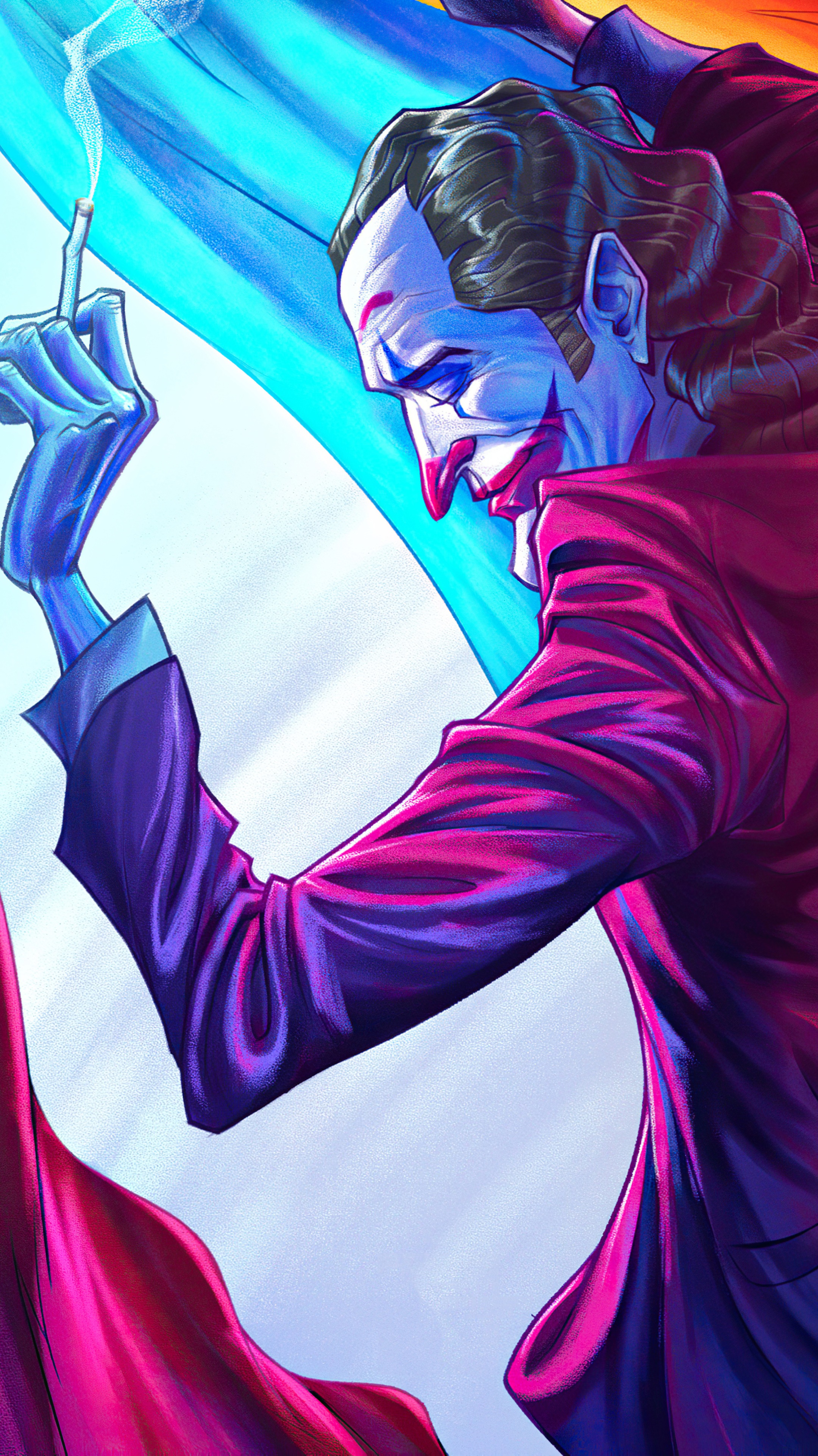 Joker smoking a cigarette, artwork HD Phone Wallpaper
