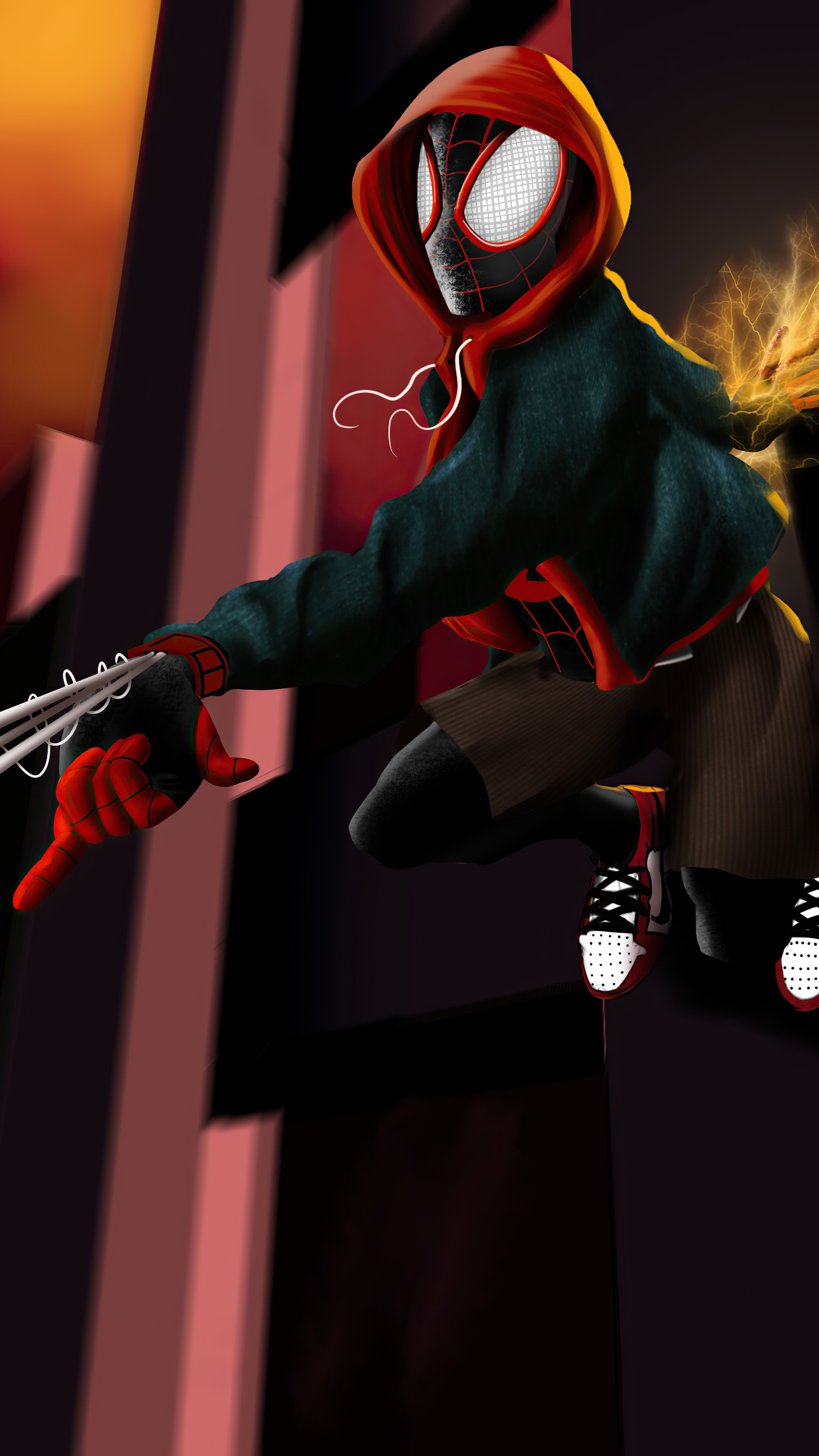 Miles Morales Spider-Man artwork 4K HD Phone Wallpaper