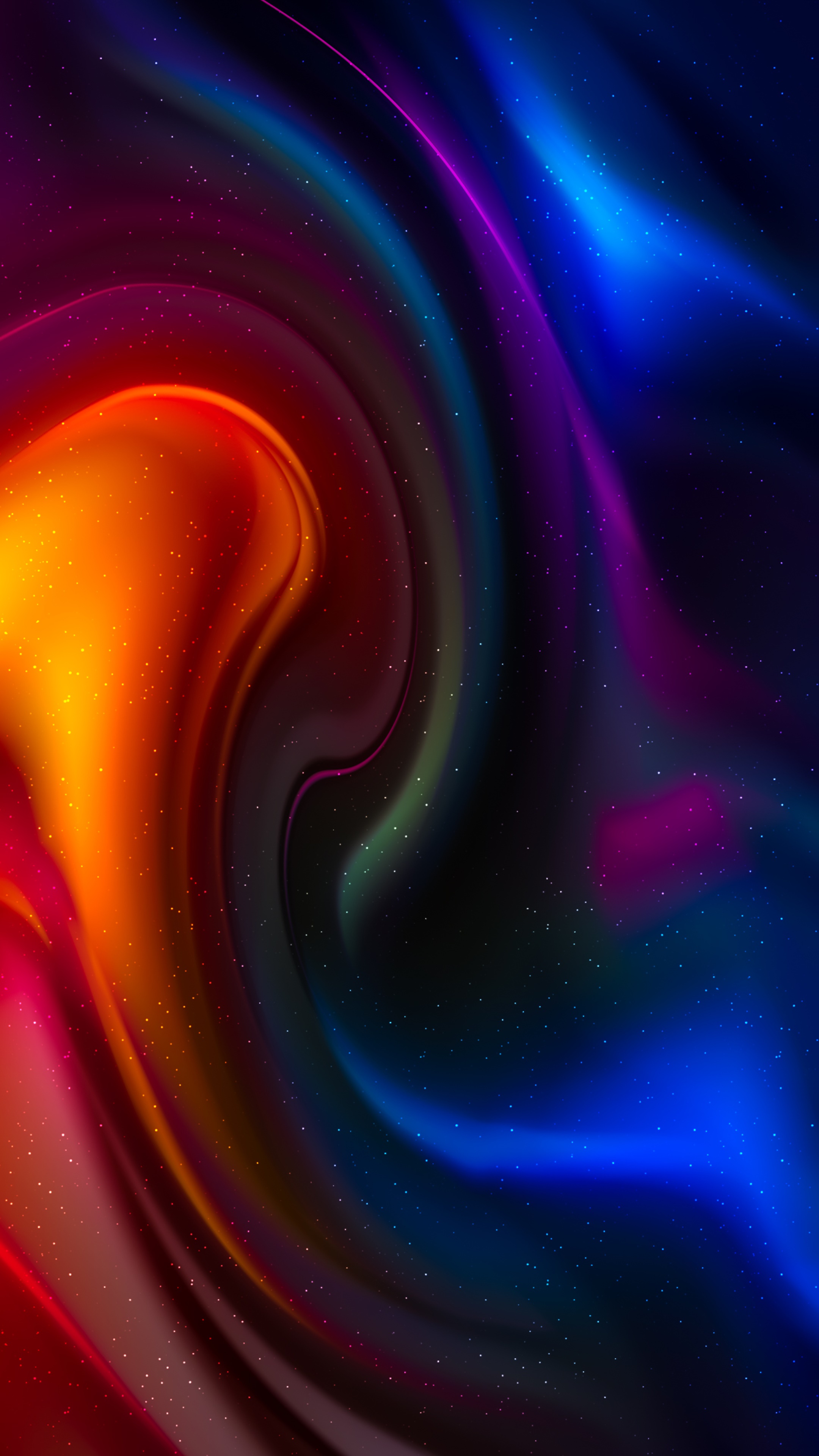 Abstract digital art with swirling colors and stars 4K HD Phone Wallpaper