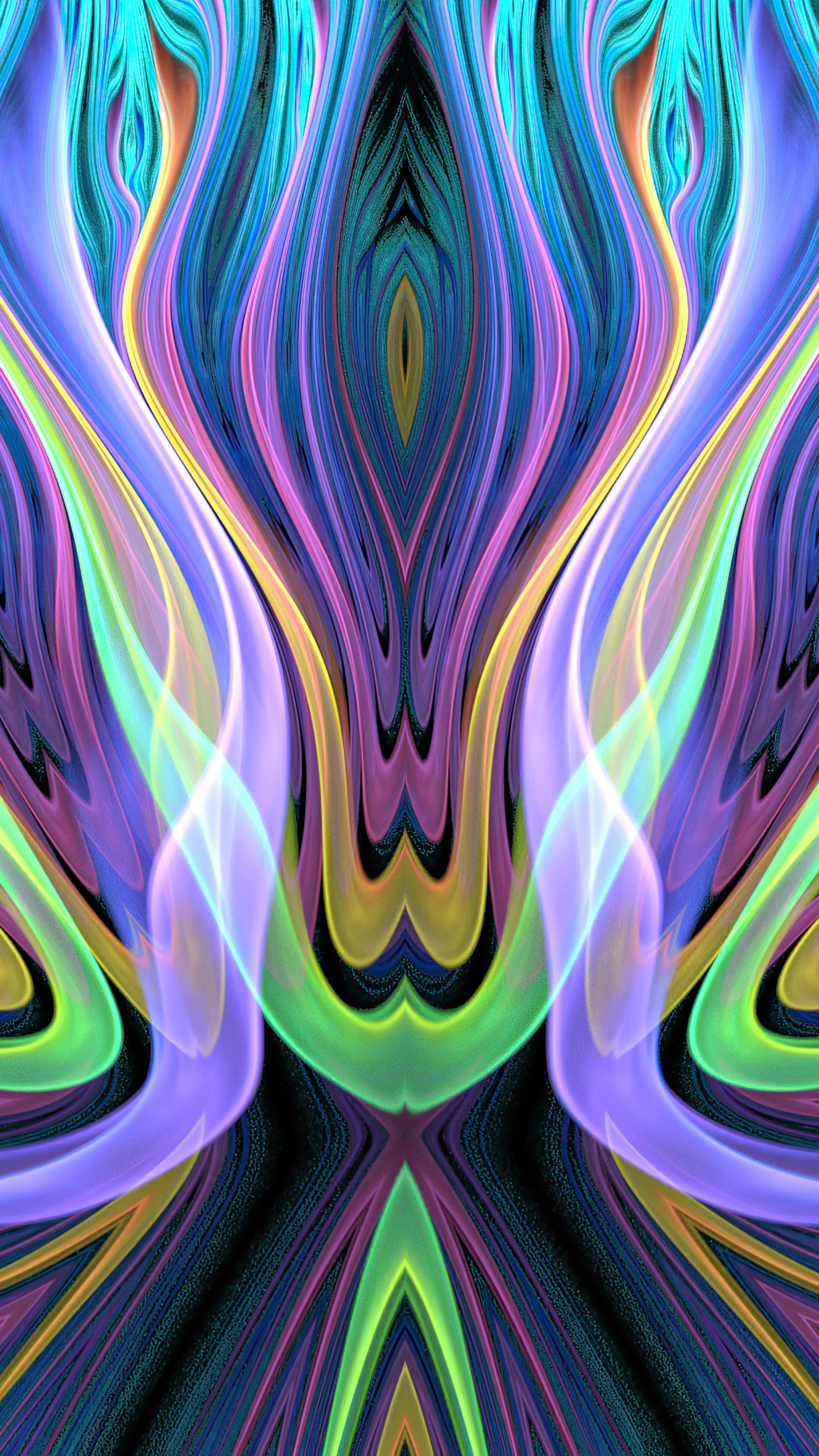 Abstract fractal art with vibrant colors HD Phone Wallpaper
