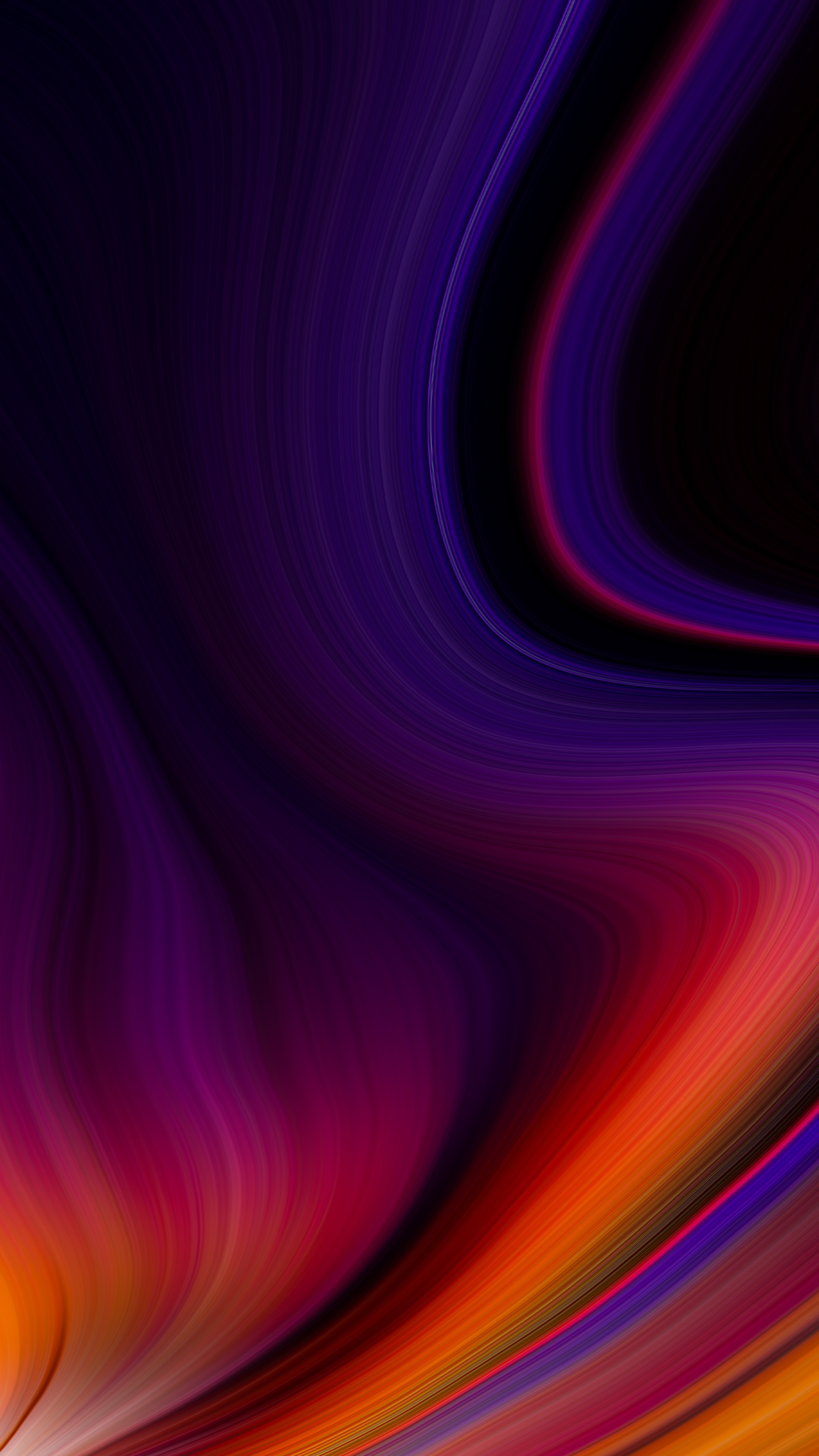 Abstract digital art with purple and orange swirls HD Phone Wallpaper