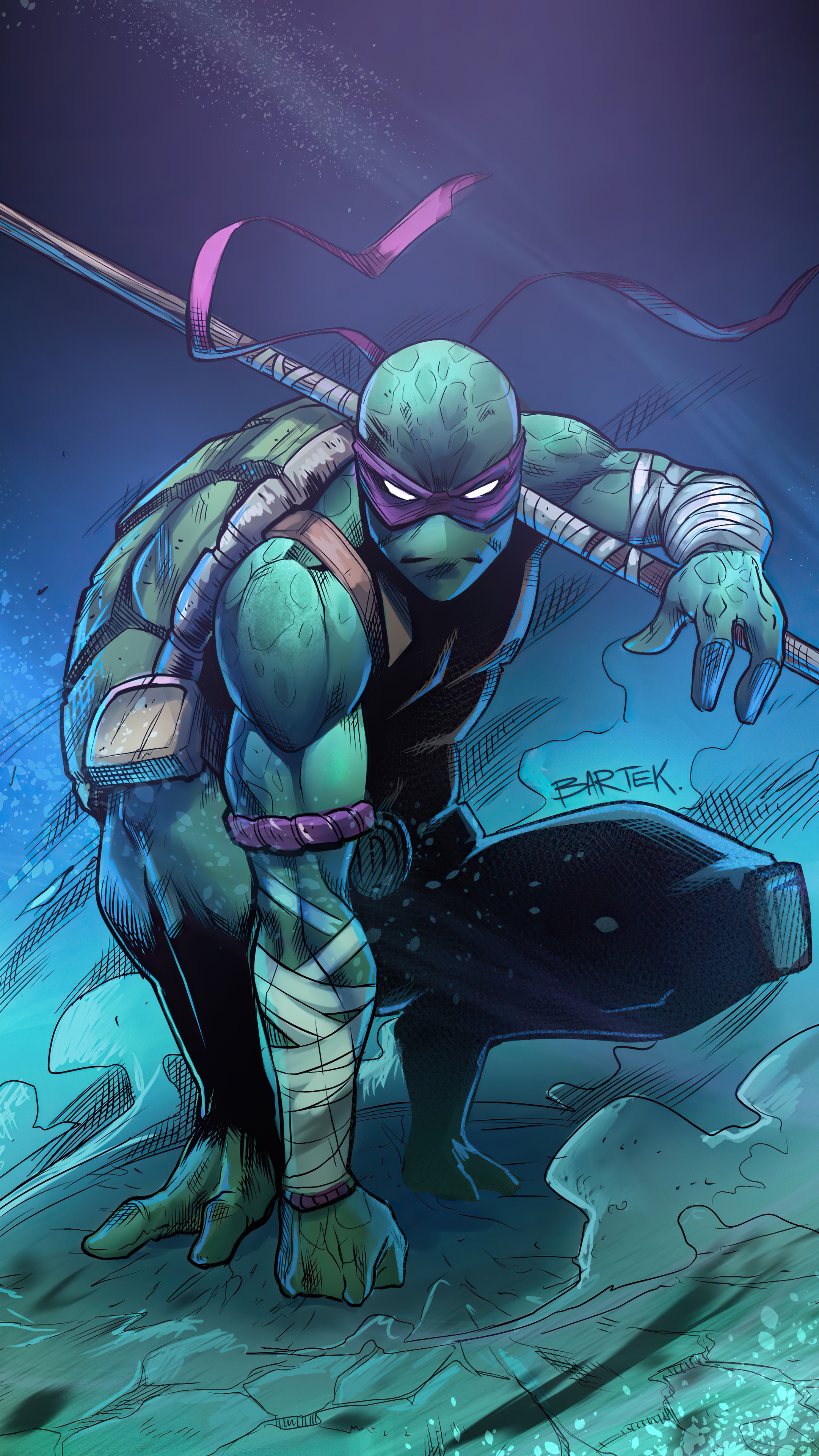 Donatello from Teenage Mutant Ninja Turtles artwork HD Phone Wallpaper