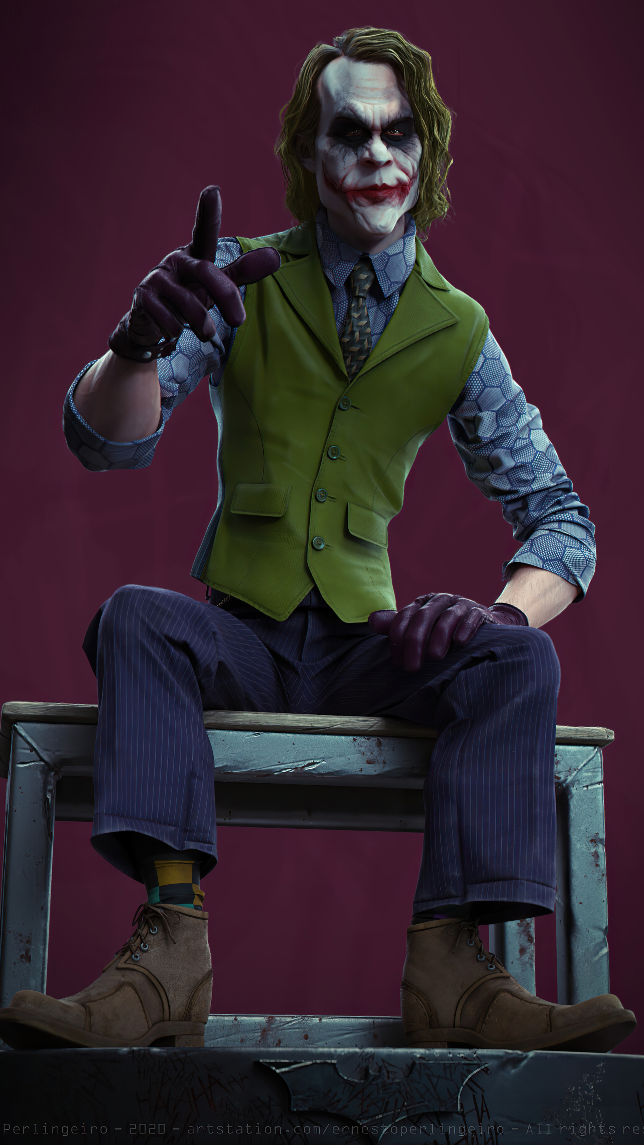 Joker from Batman artwork 4K HD Phone Wallpaper