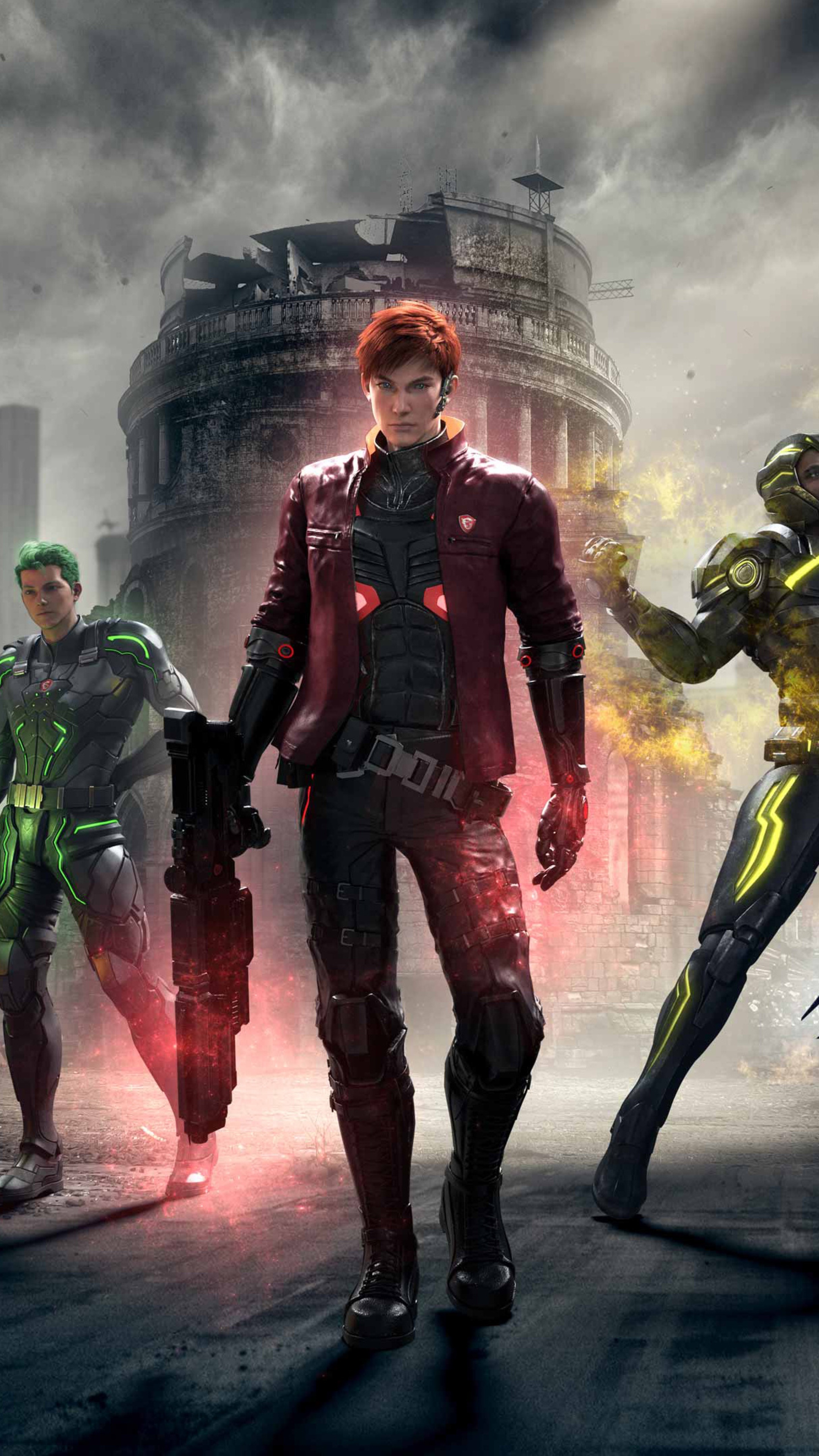 MSI characters with futuristic armor and weapons HD Phone Wallpaper