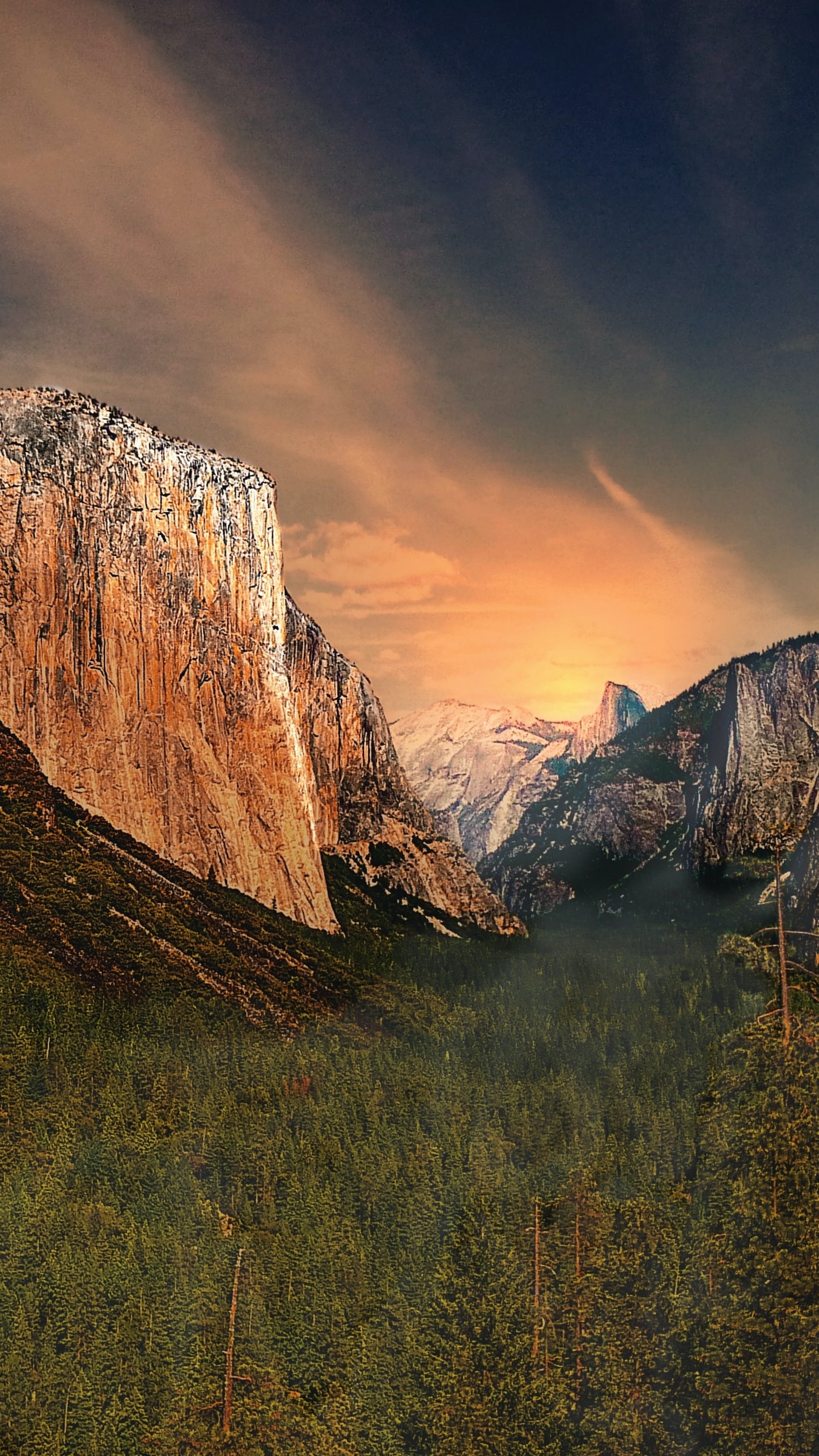 Yosemite National Park mountains at sunset HD Phone Wallpaper