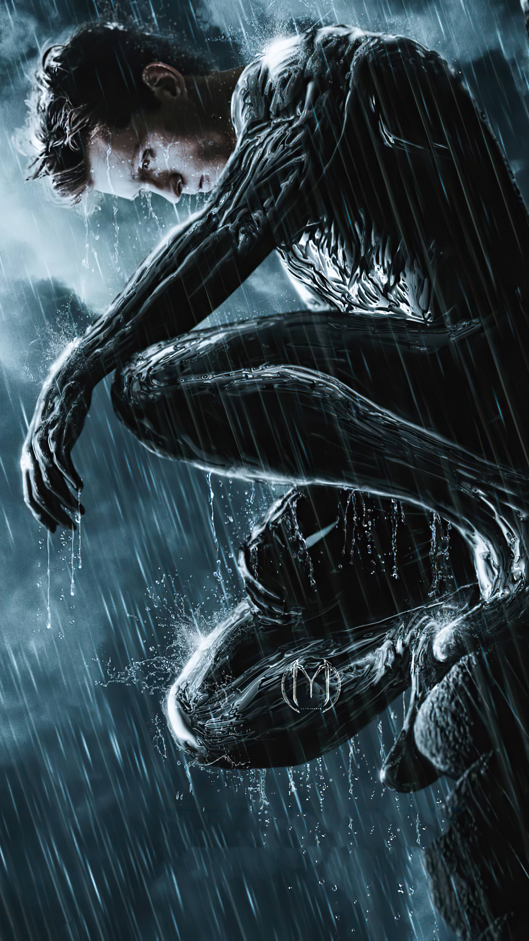 Spiderman in the rain artwork 4K HD Phone Wallpaper