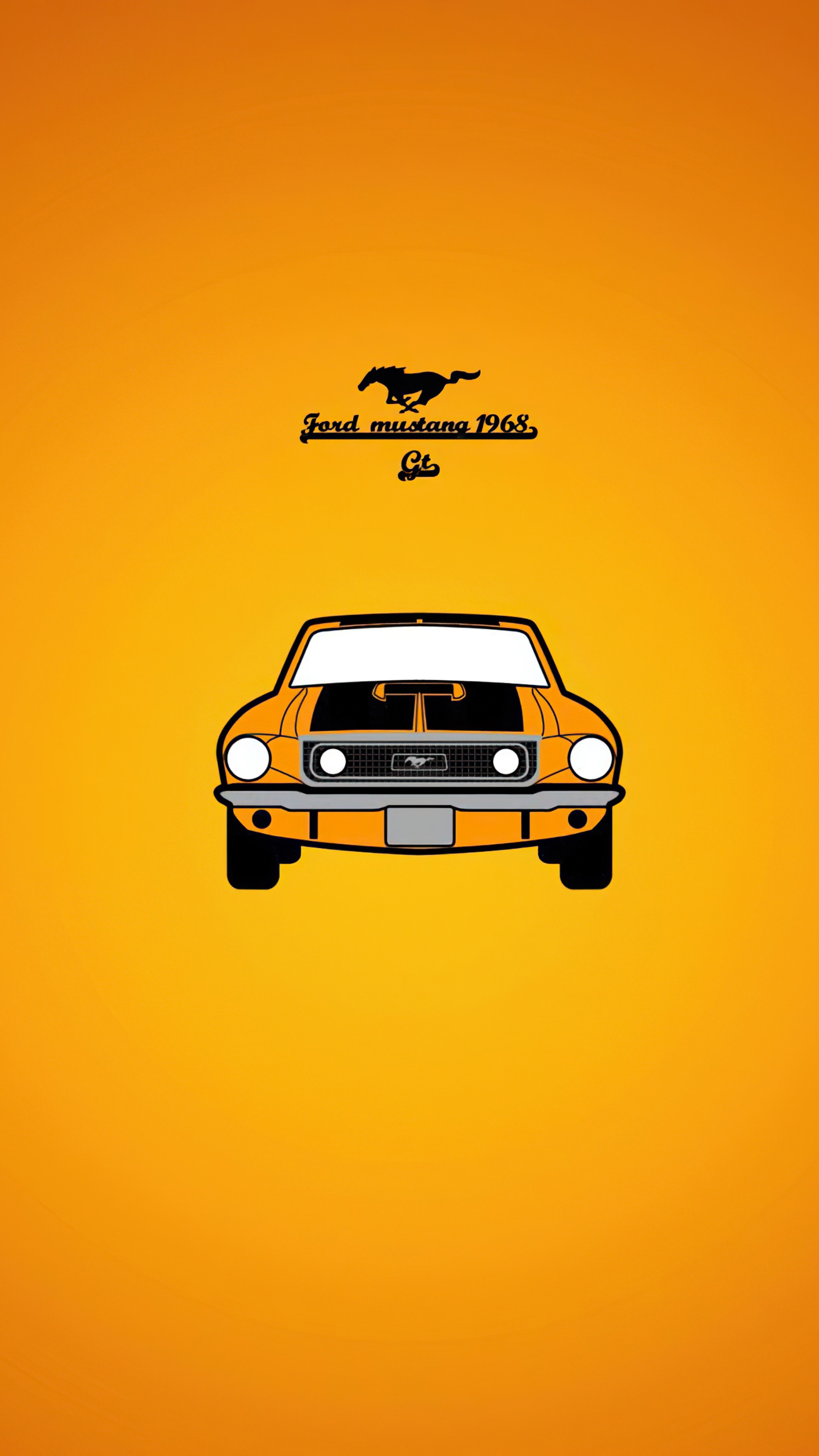 Ford Mustang 1968 GT artwork HD Phone Wallpaper