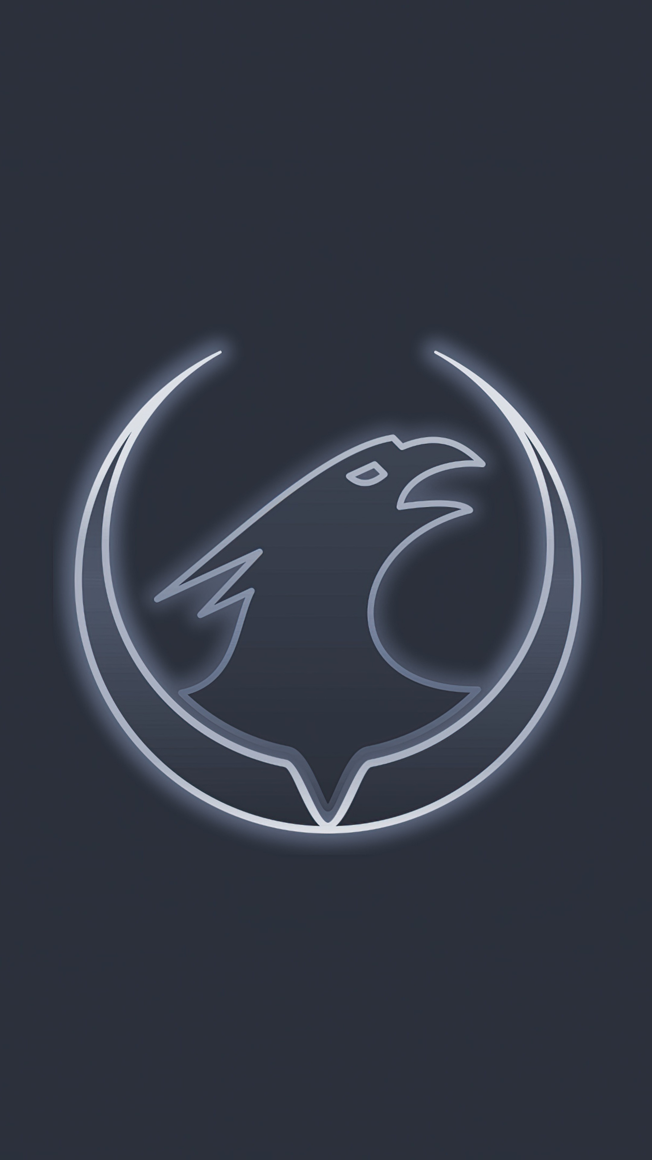 Logo of a bird inside a crescent moon HD Phone Wallpaper