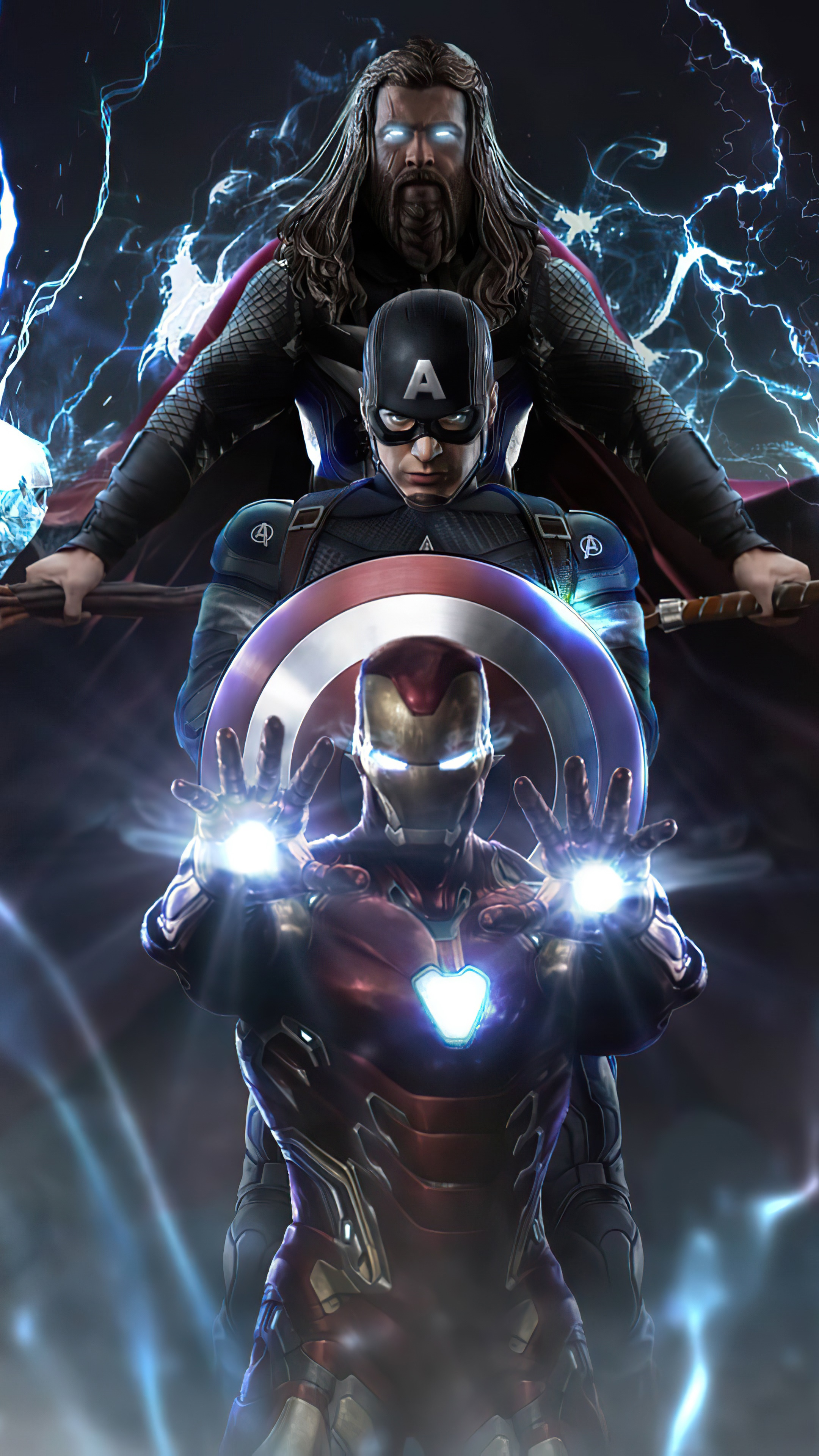 Iron Man, Captain America, and Thor Artwork HD Phone Wallpaper