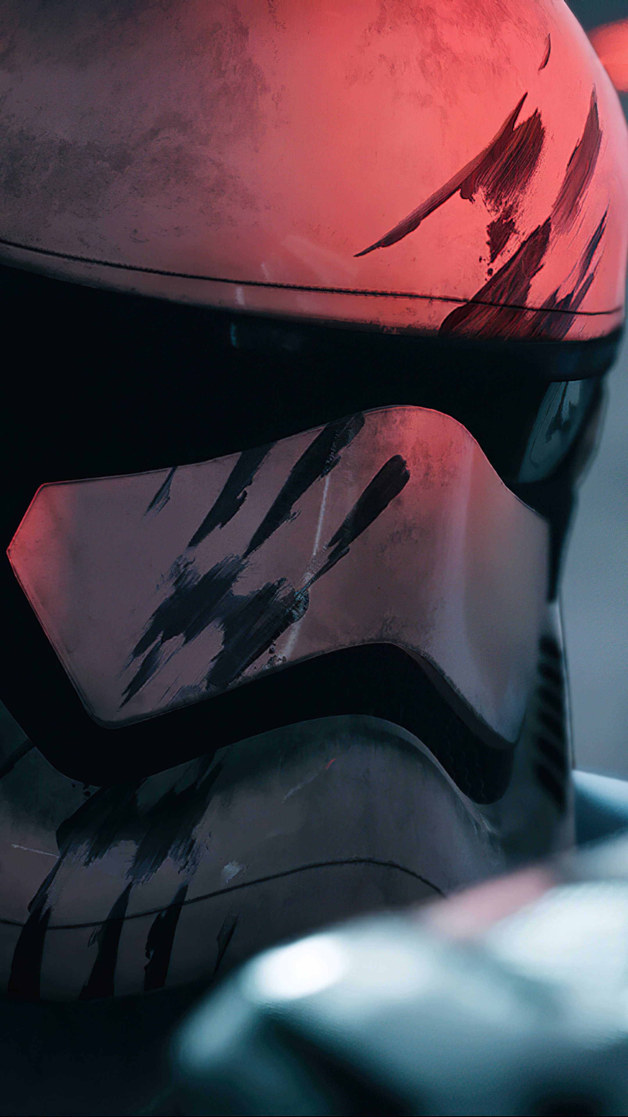 Stormtrooper helmet with claw marks HD Phone Wallpaper