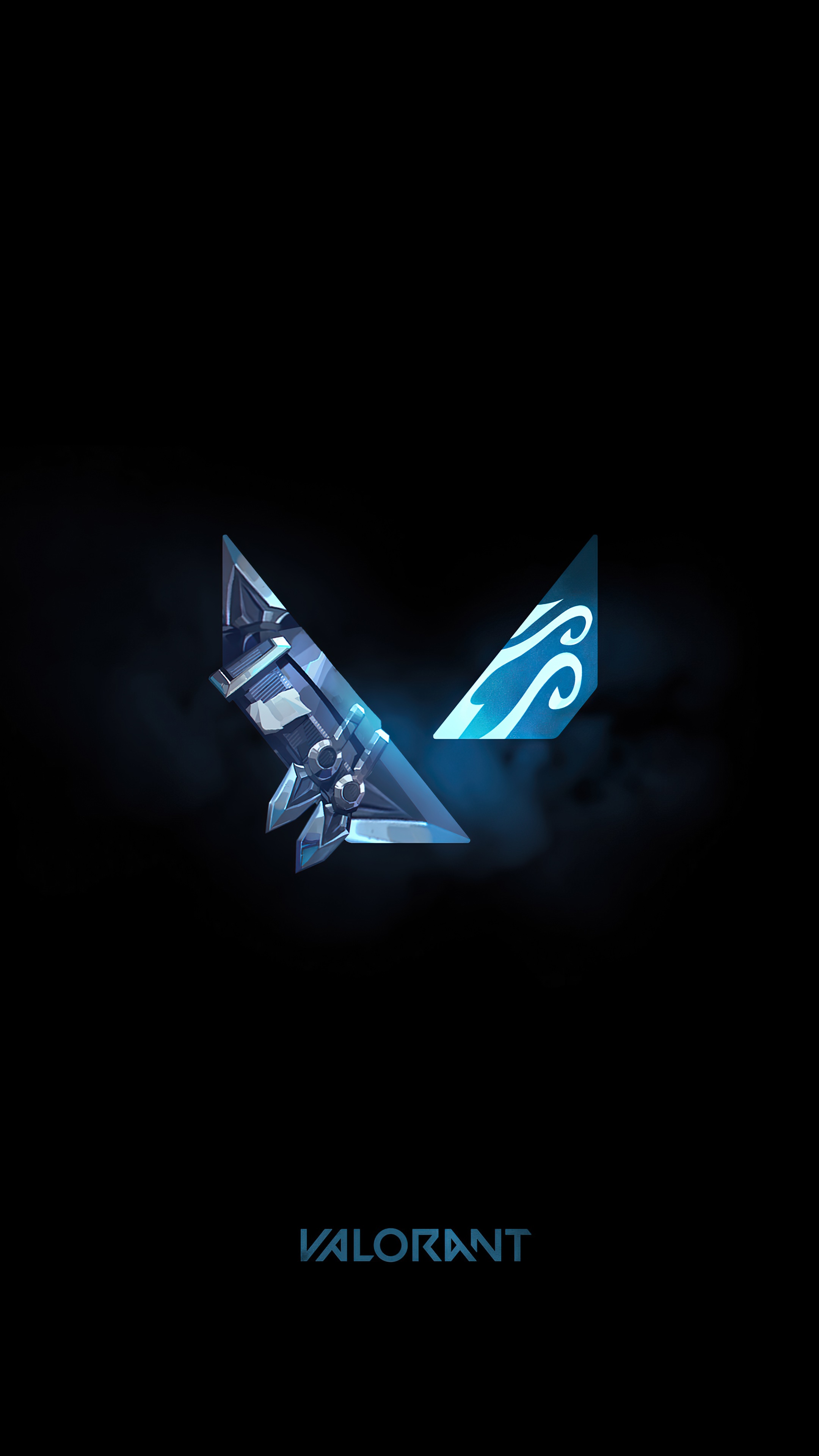 Valorant logo with blue accents HD Phone Wallpaper