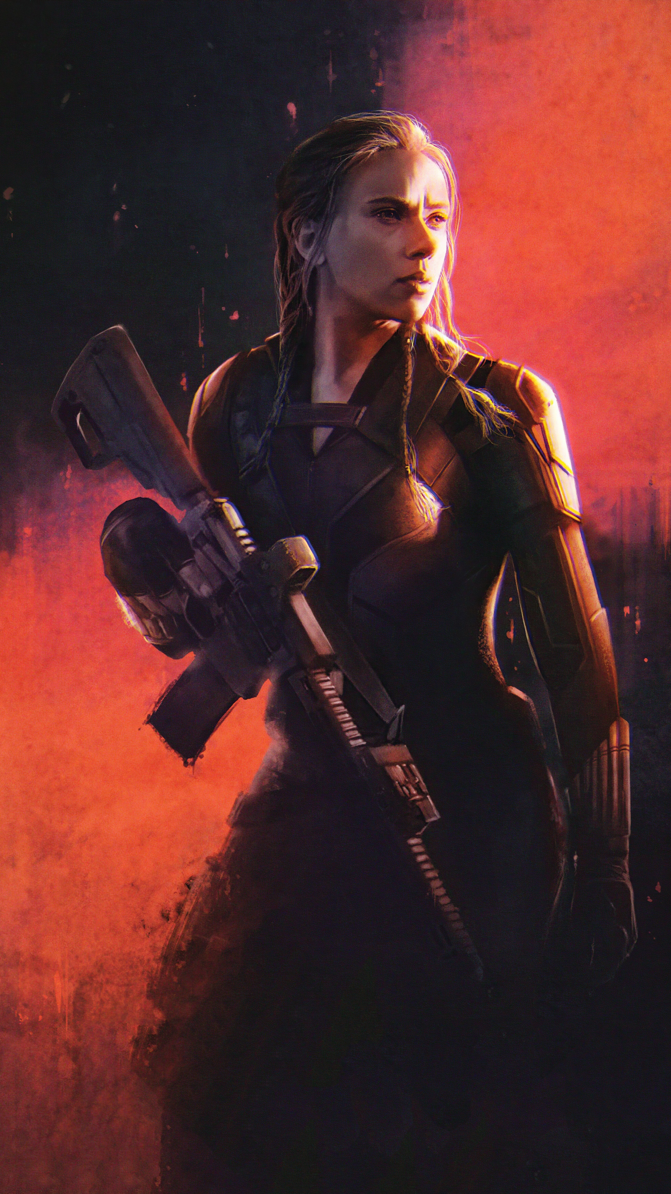 Black Widow artwork 4K HD Phone Wallpaper