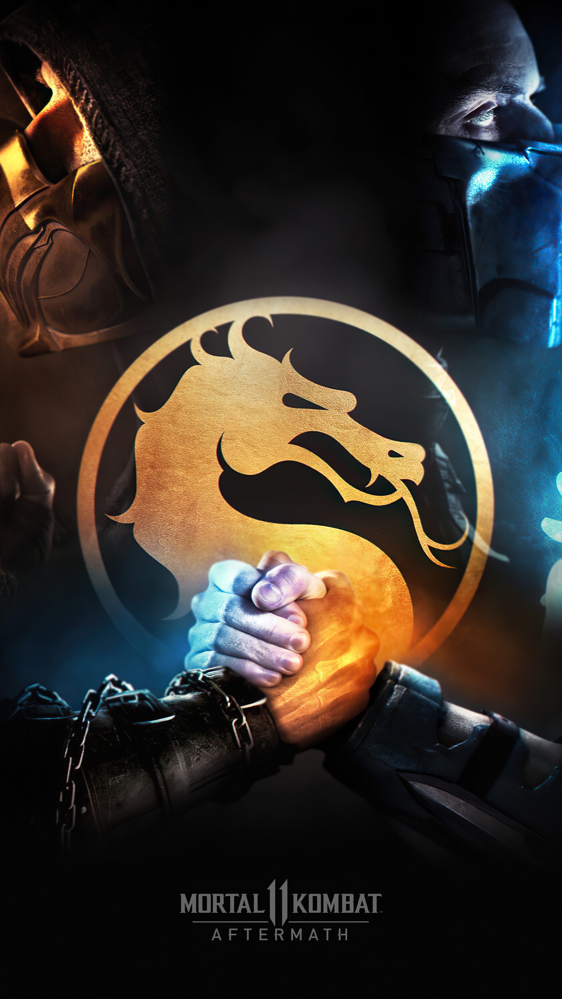 Scorpion and Sub-Zero from Mortal Kombat 11 Aftermath HD Phone Wallpaper