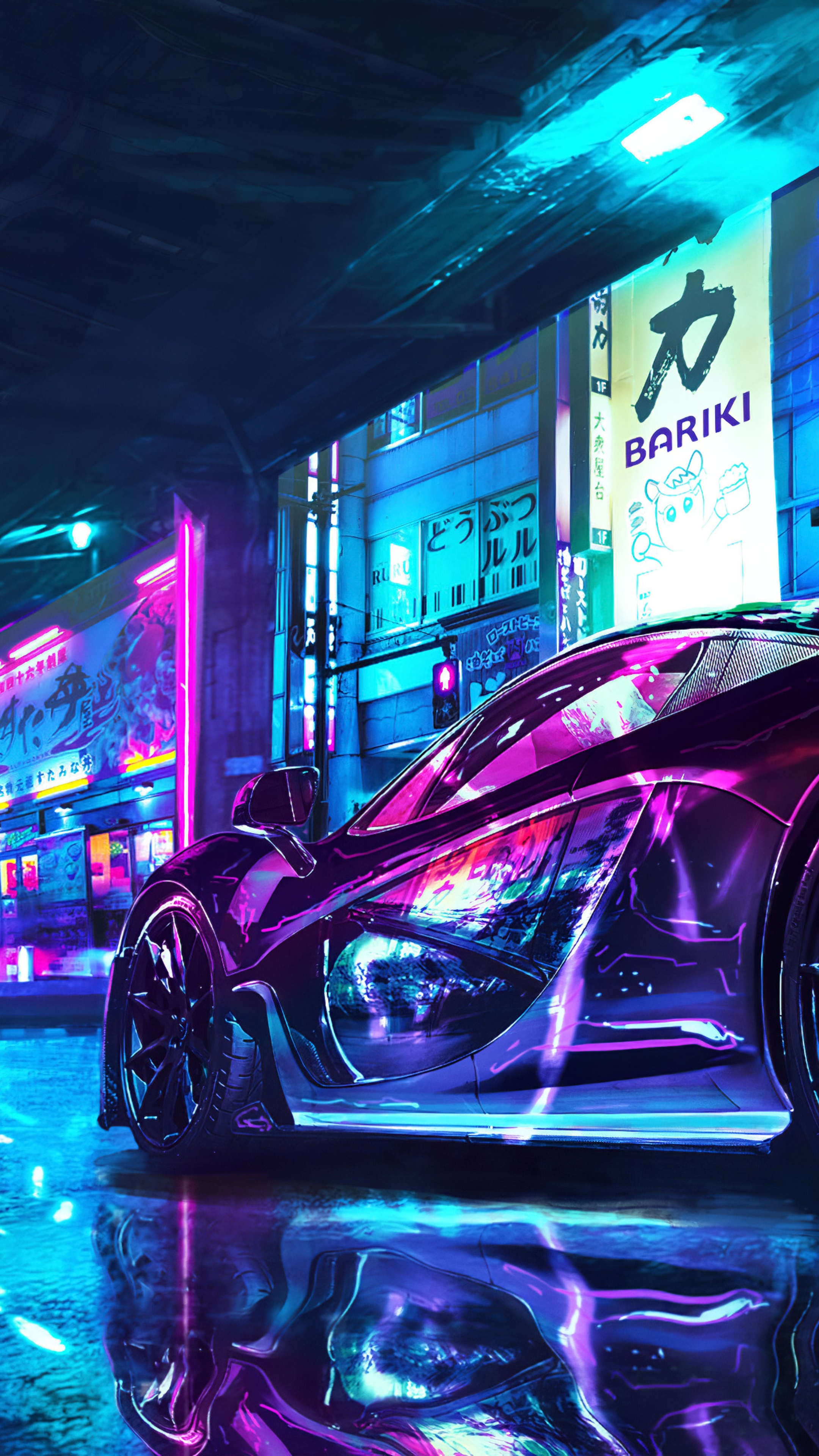 Cyberpunk McLaren P1 Artwork 4K HD Phone Wallpaper