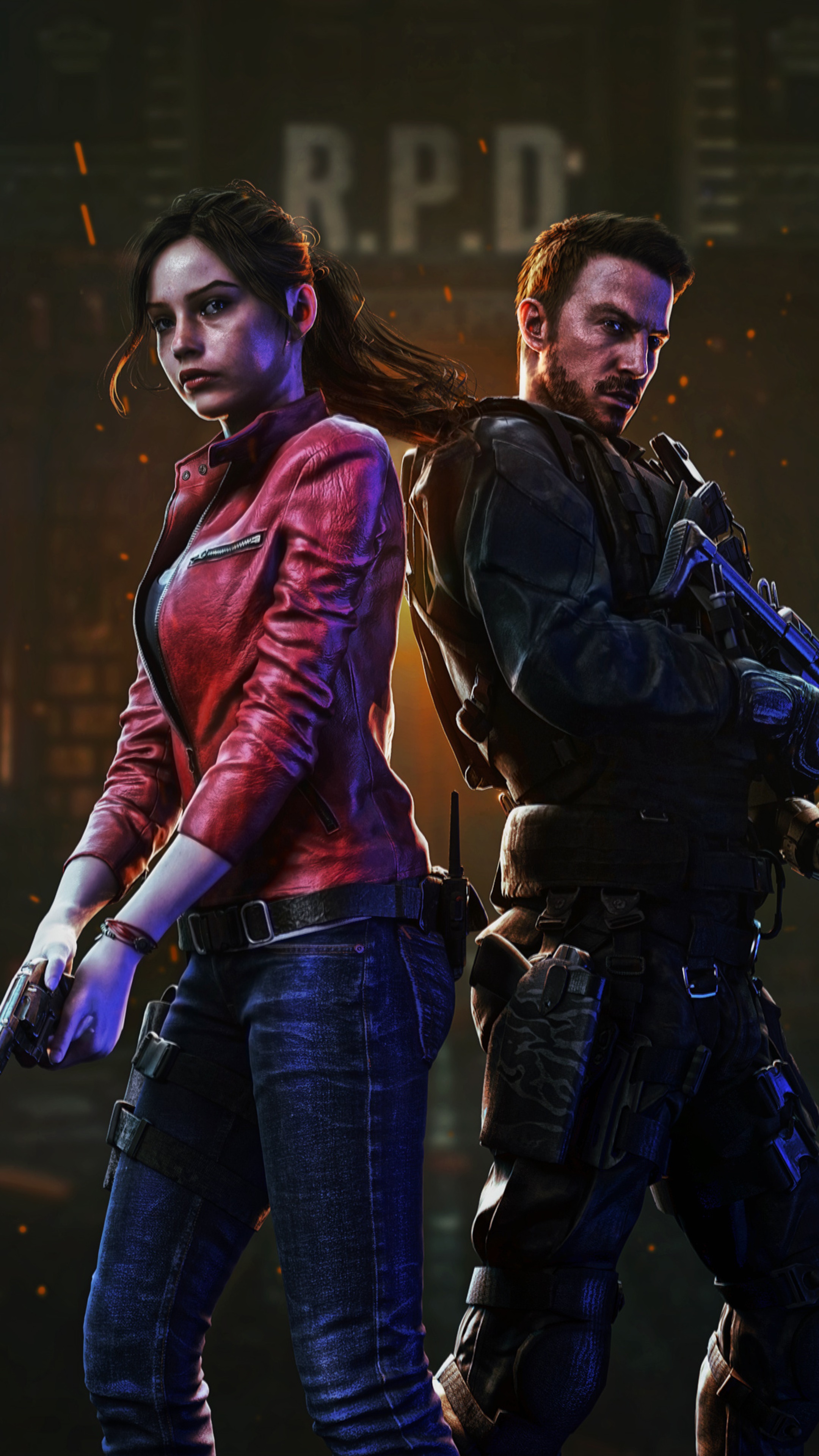 Claire and Leon from Resident Evil 4K HD Phone Wallpaper