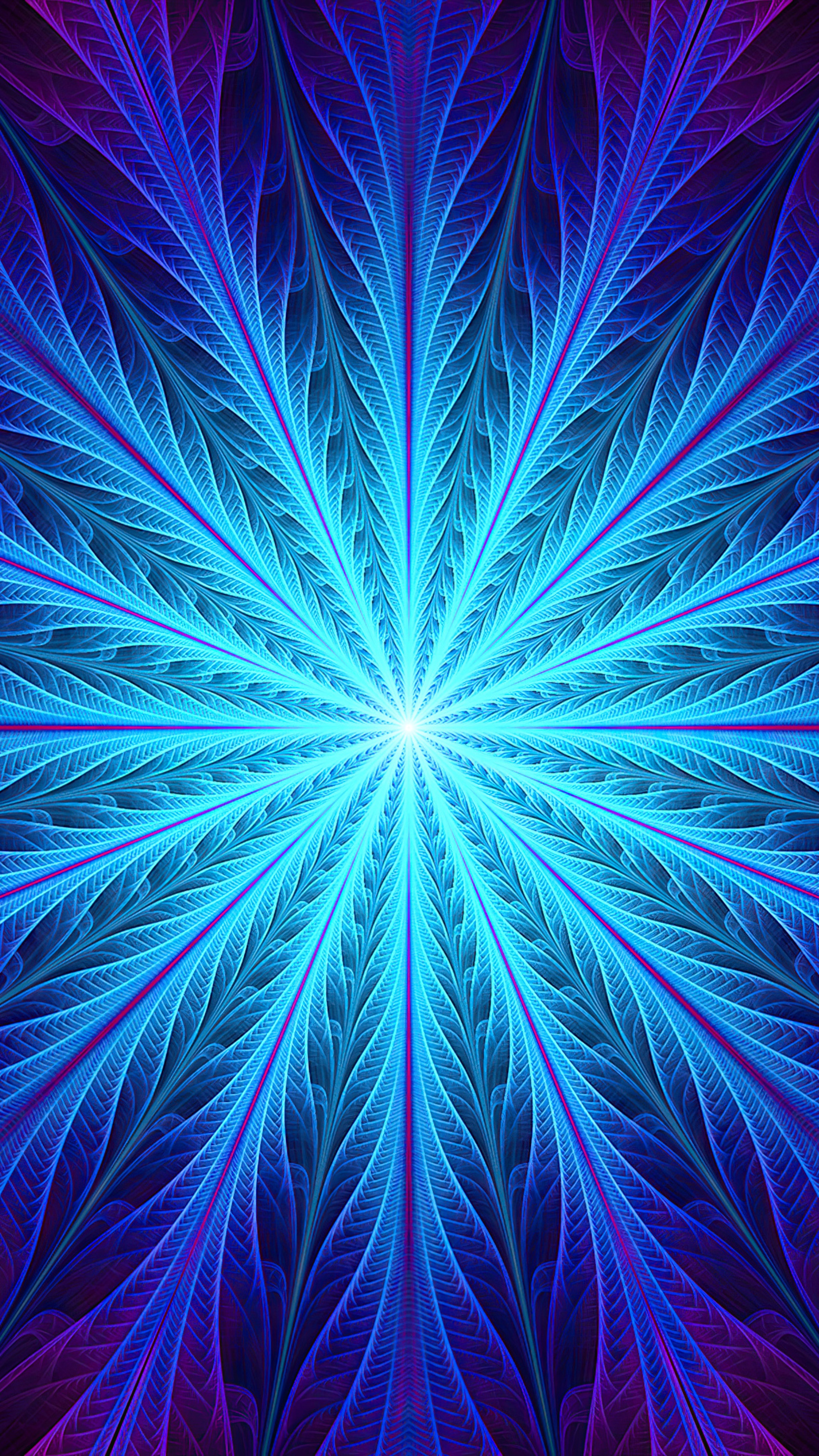 Abstract fractal art in blue and purple 4K HD Phone Wallpaper