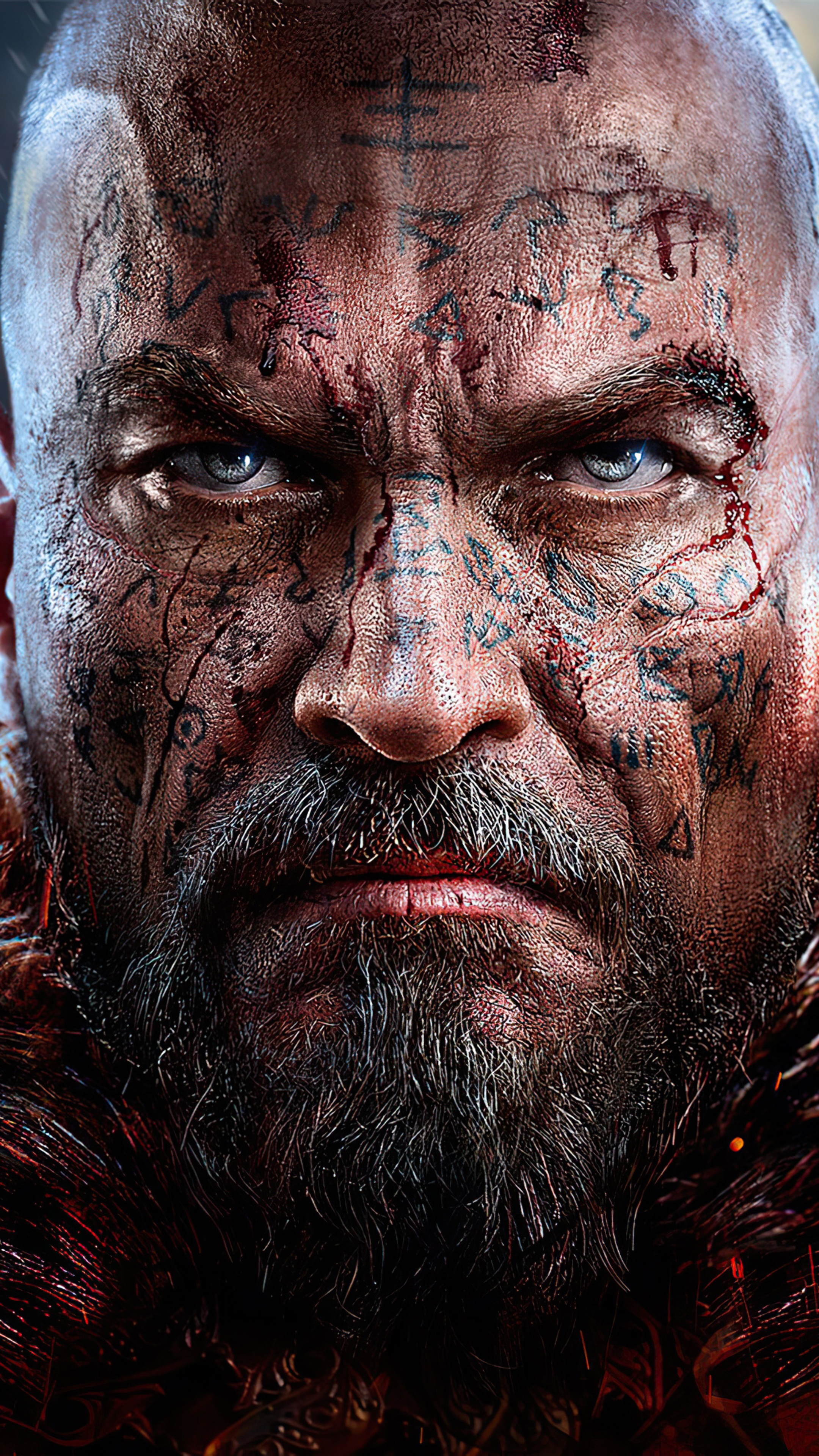 Man with tattoos from Lords of the Fallen 4K HD Phone Wallpaper