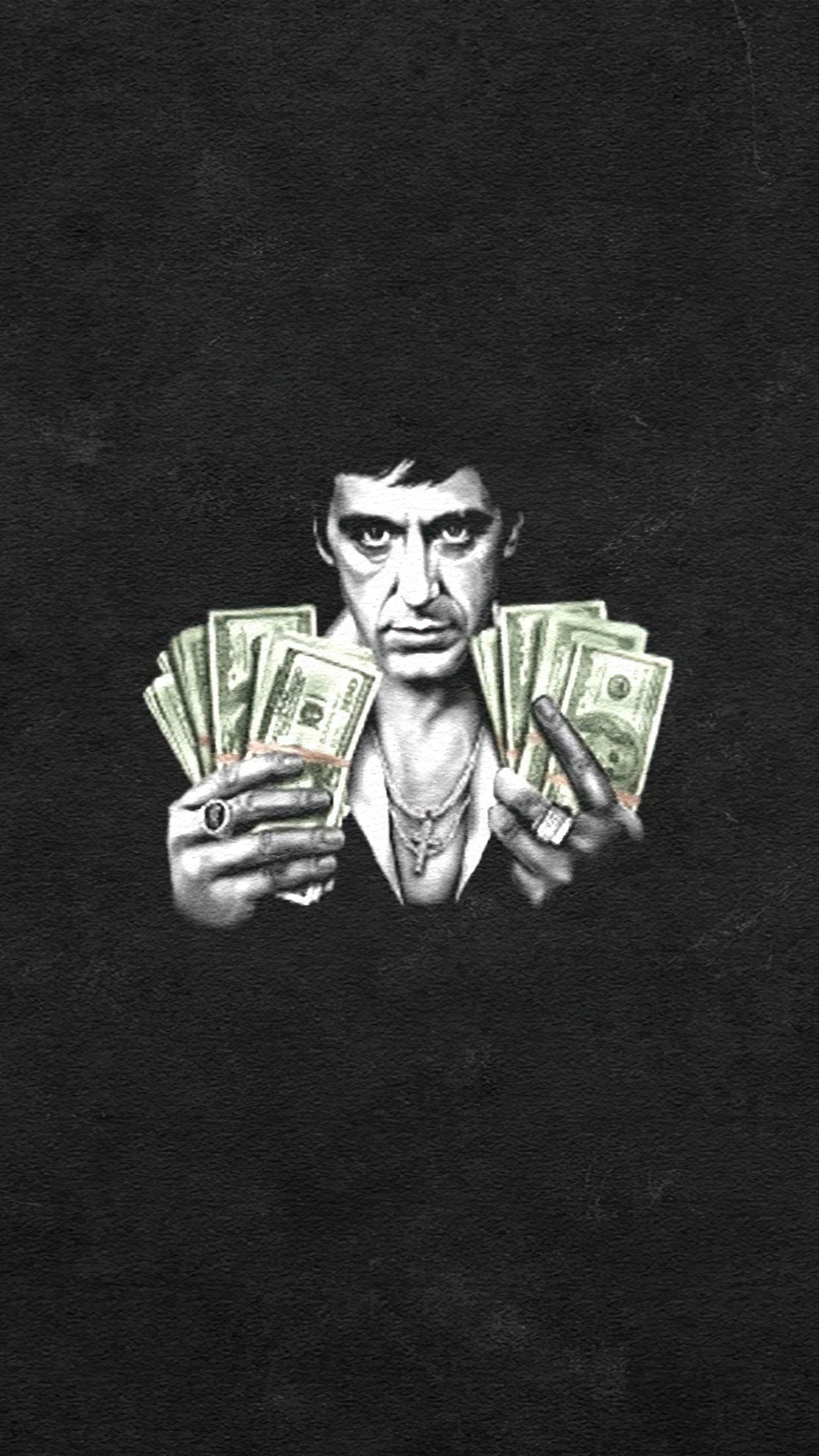 Tony Montana holding money HD Phone Wallpaper