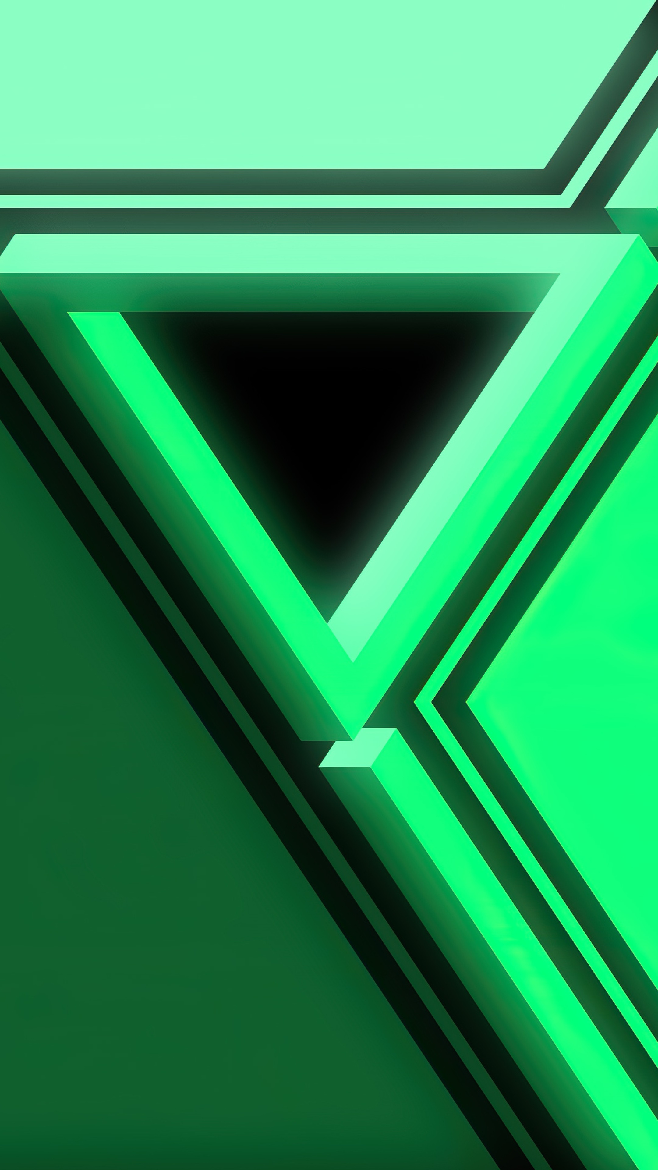 Abstract green triangles 4K HD Phone Wallpaper