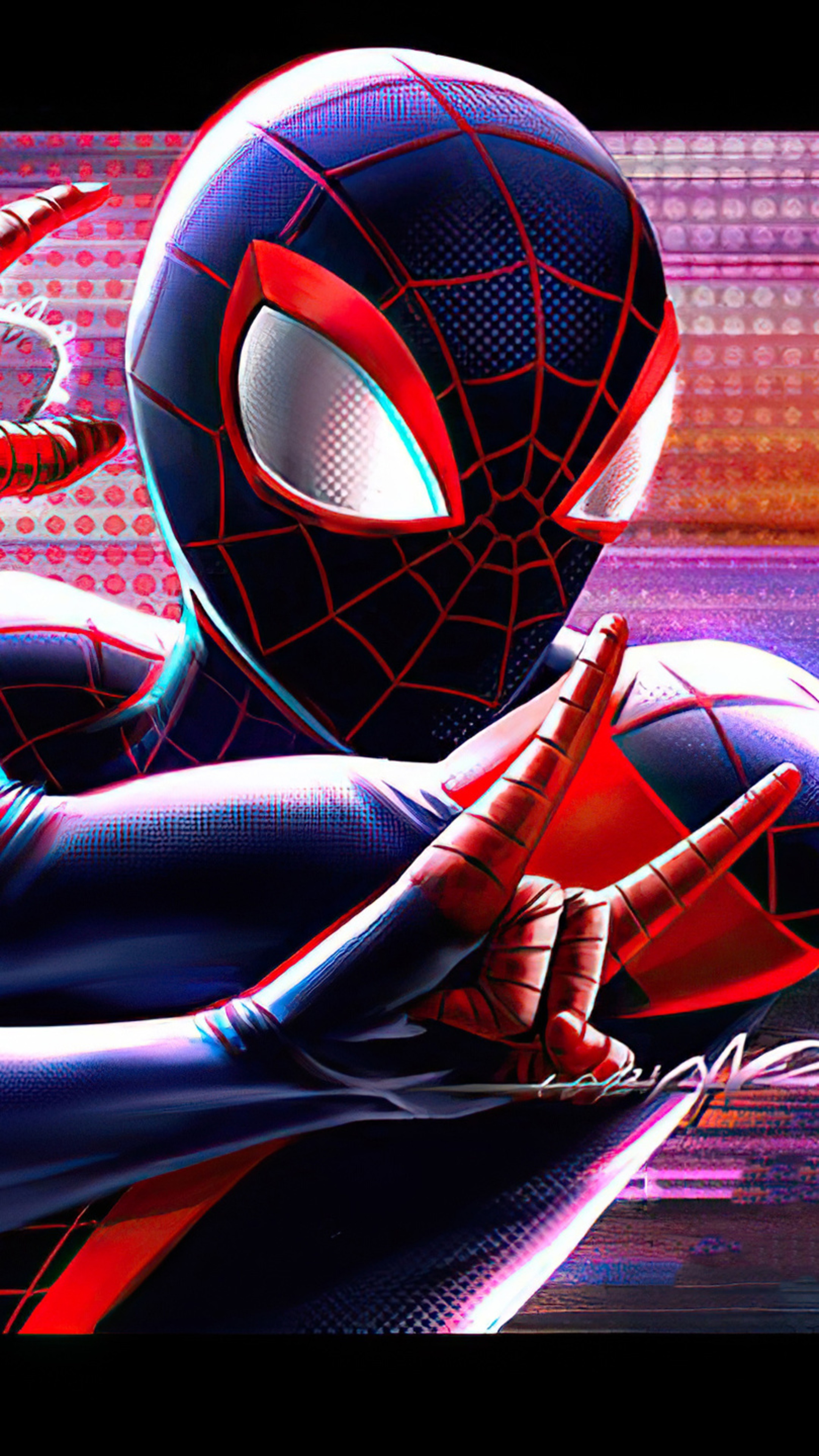 Miles Morales Spider-Man artwork HD Phone Wallpaper