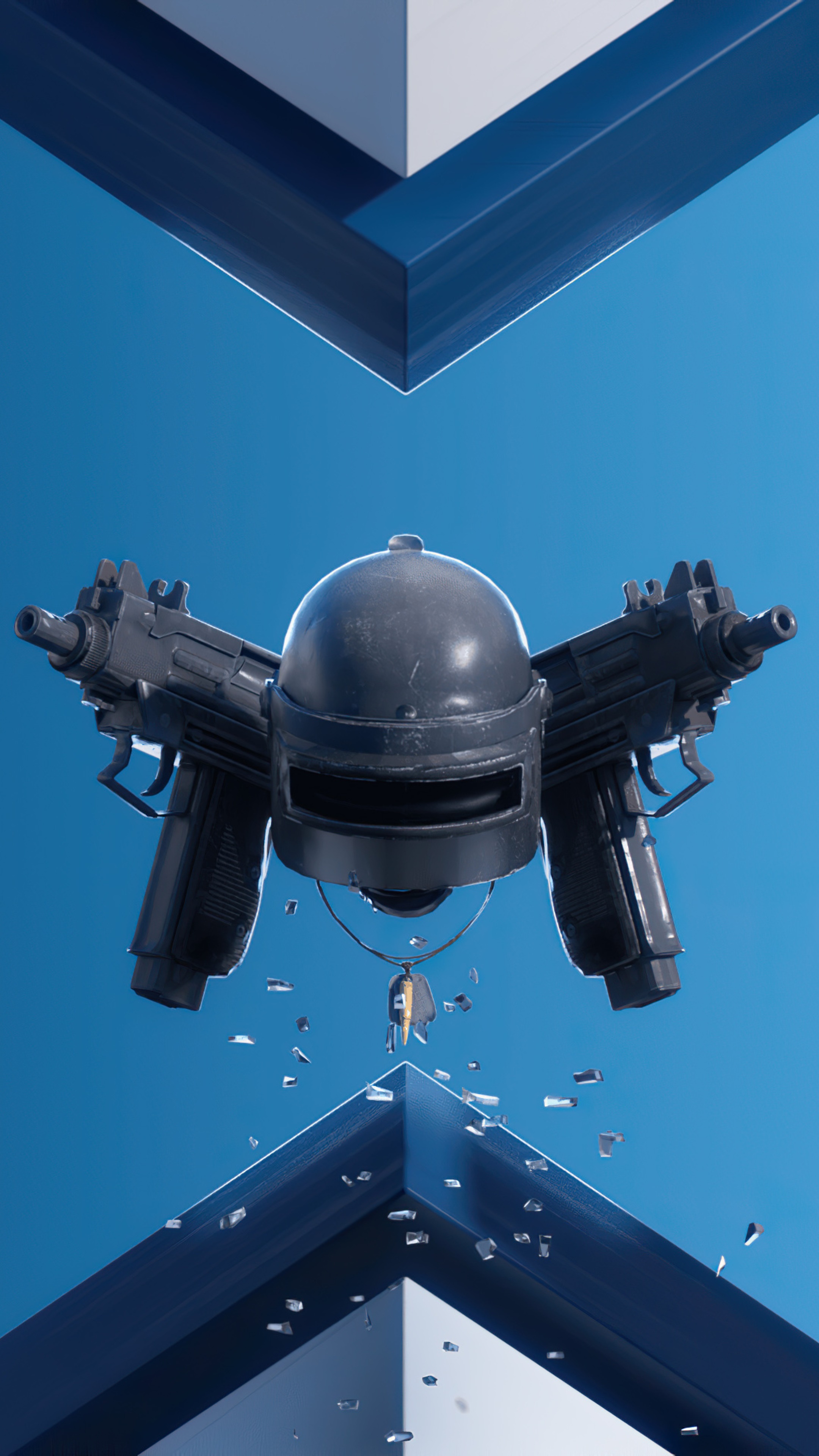 PUBG helmet and guns 4K HD Phone Wallpaper