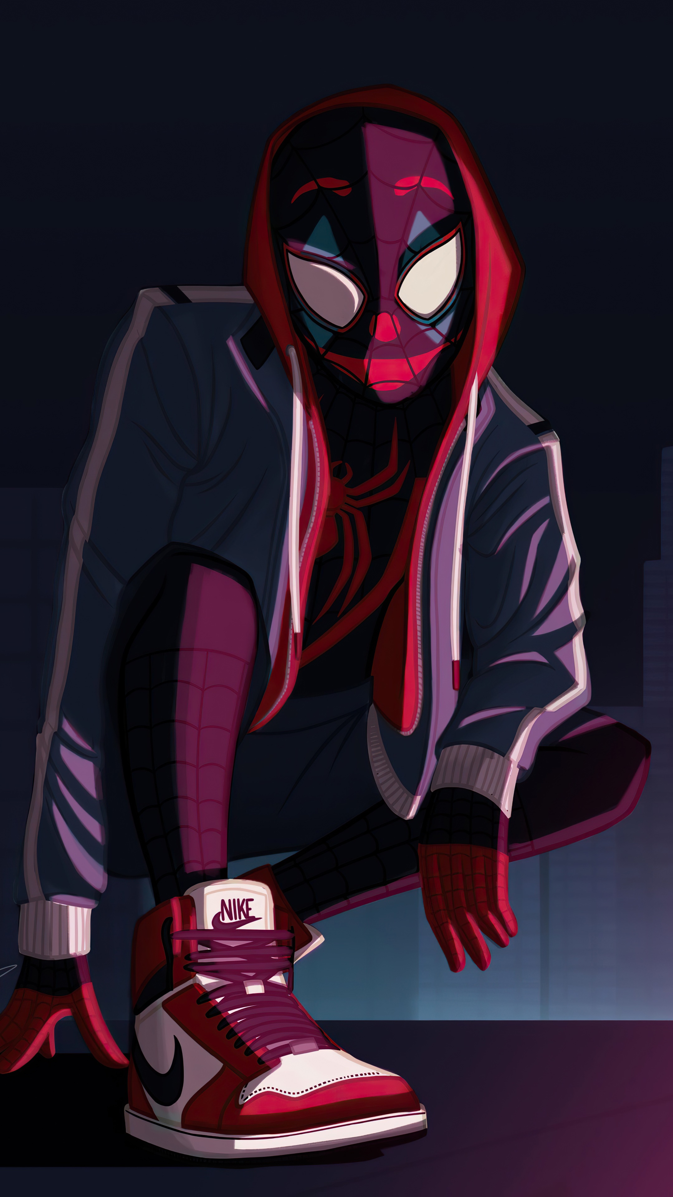 Miles Morales from Spider-Man artwork 4K HD Phone Wallpaper