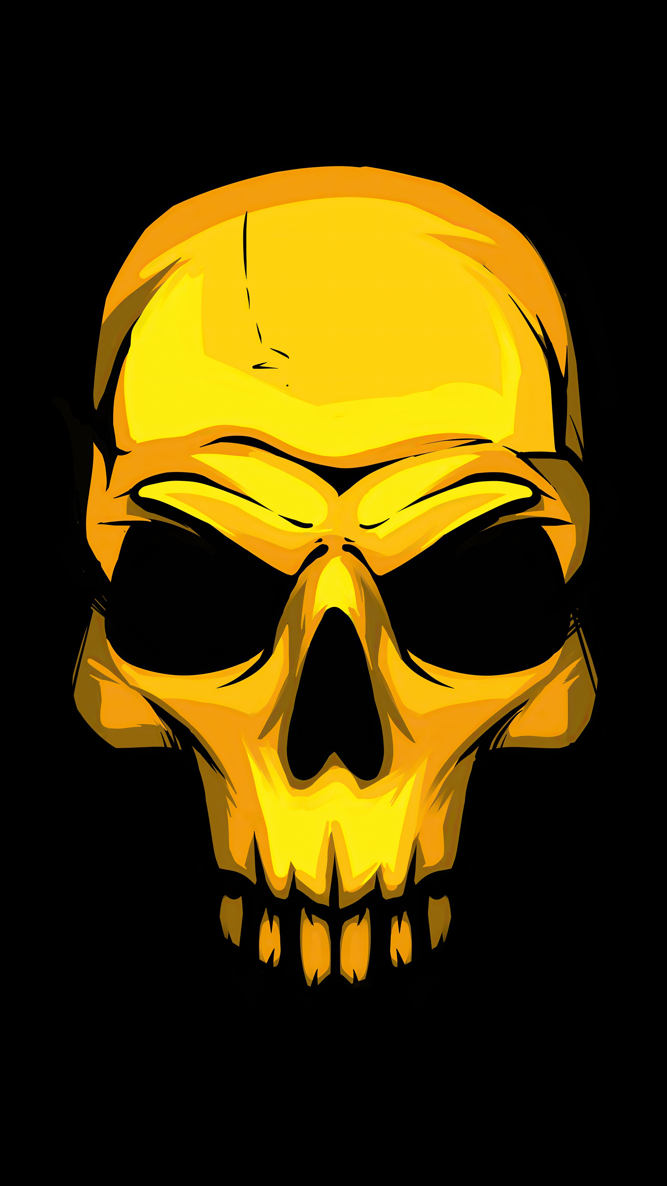 Golden Skull Artwork 4K HD Phone Wallpaper