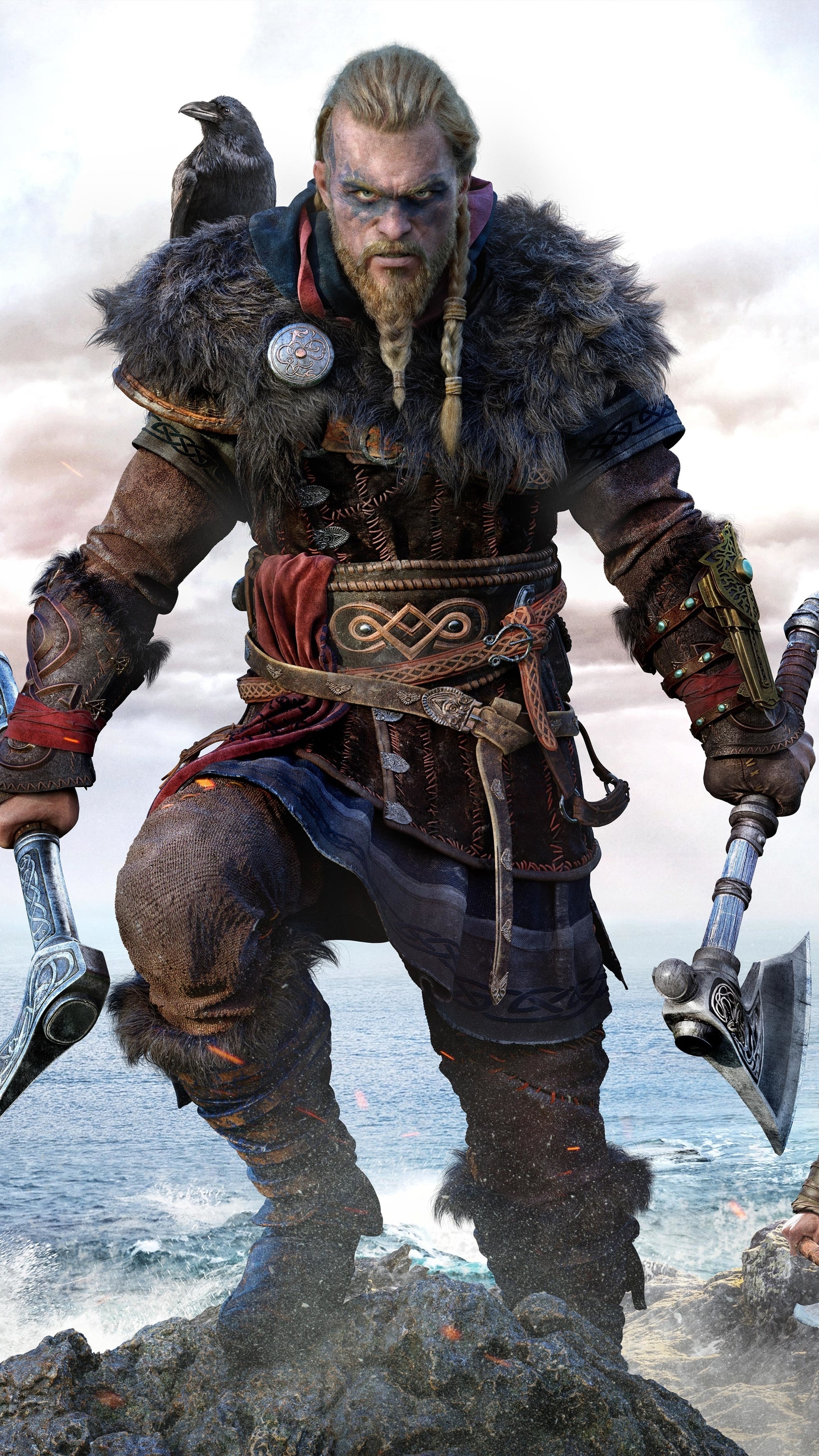Eivor from Assassin's Creed Valhalla with axes HD Phone Wallpaper