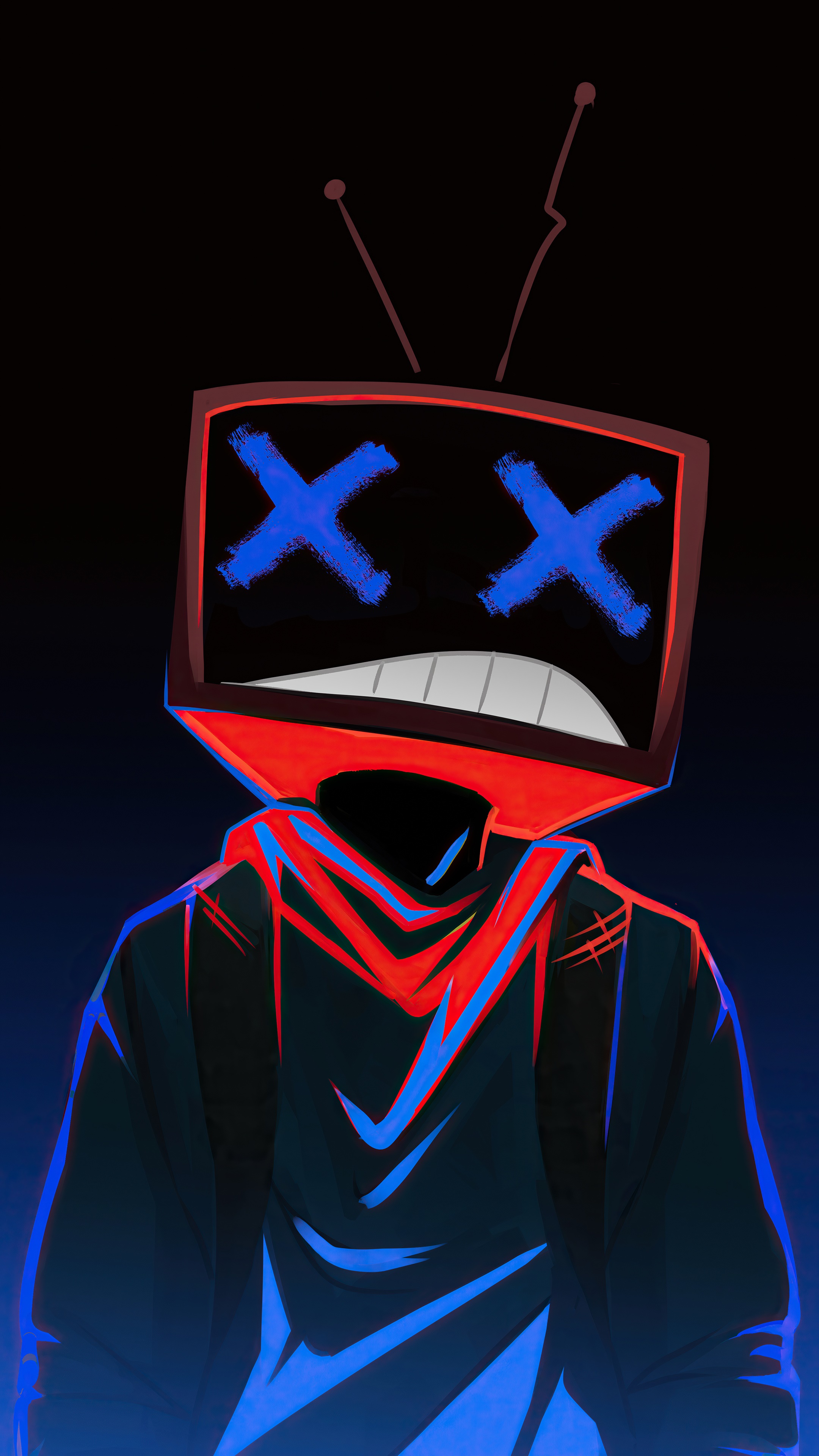 Artwork of a character with a TV head HD Phone Wallpaper