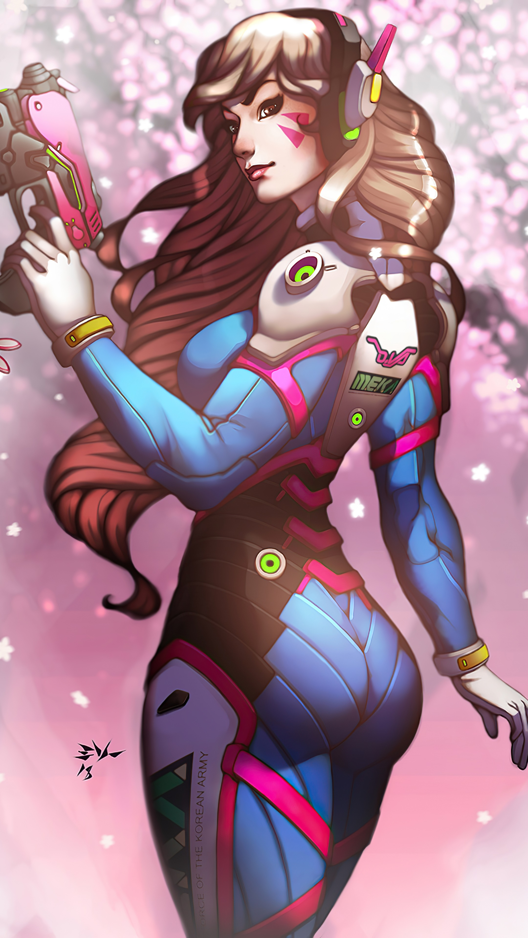D.Va from Overwatch artwork HD Phone Wallpaper
