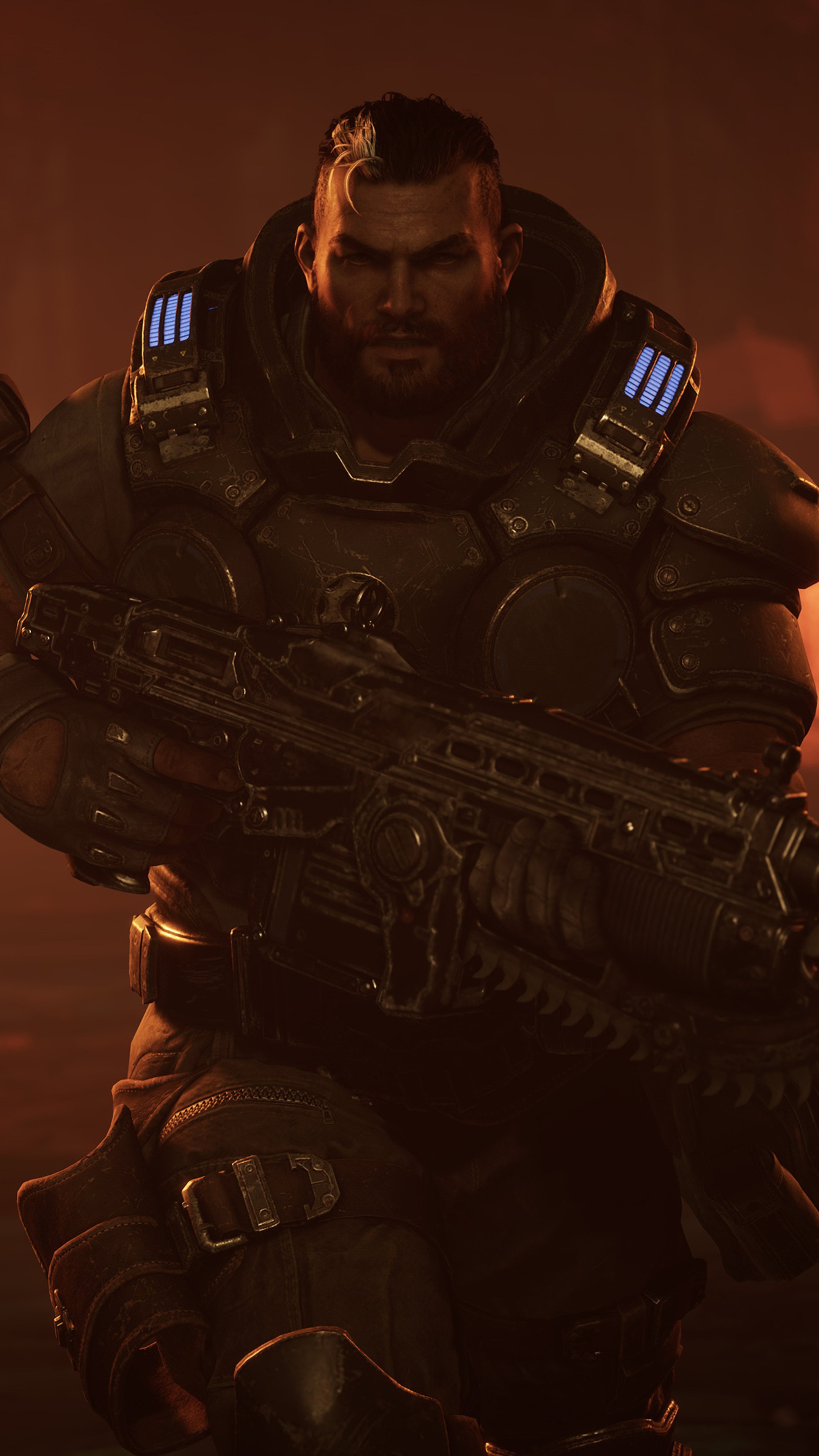 Gears Tactics character with rifle HD Phone Wallpaper