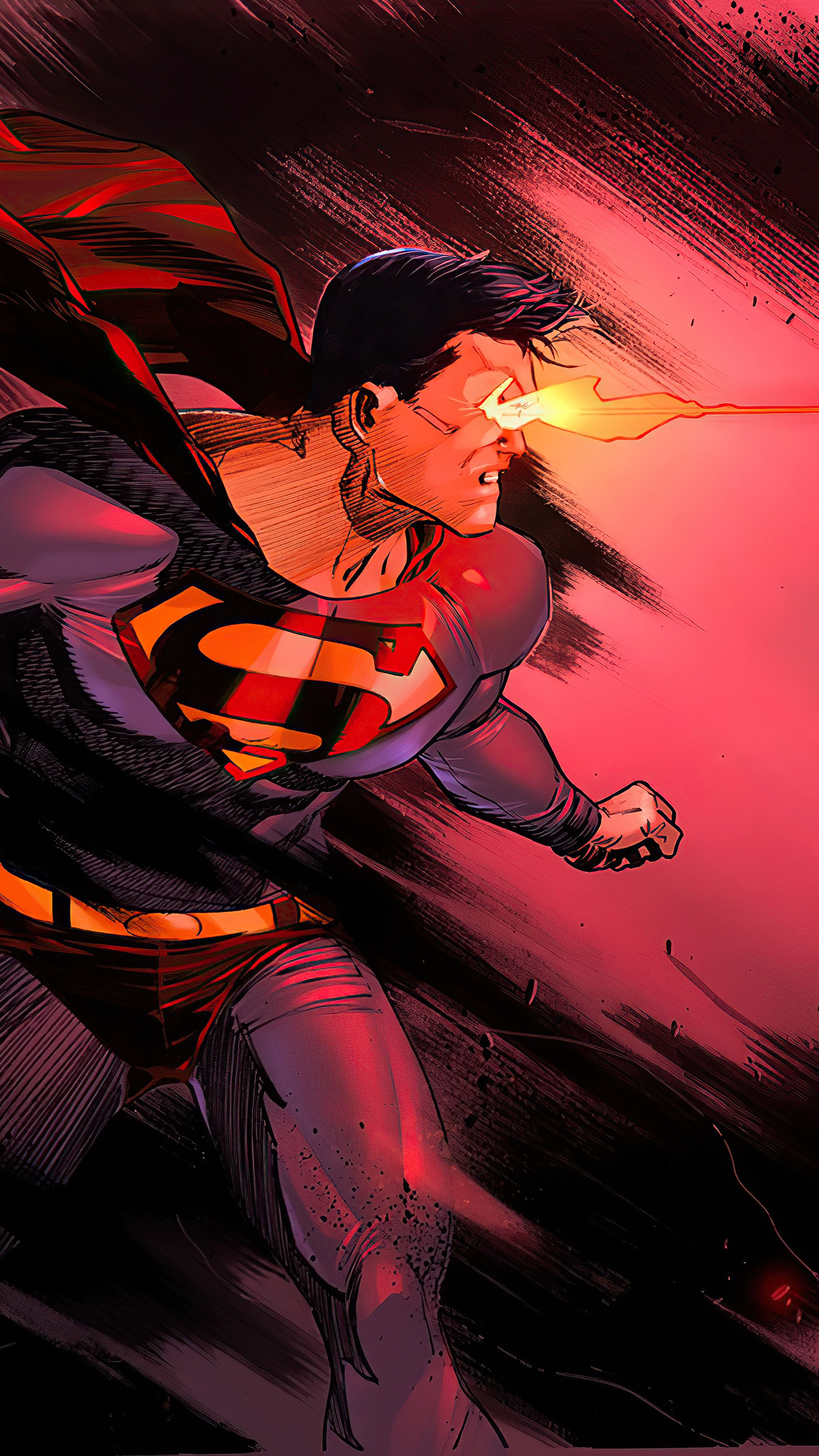 Superman using heat vision HD Phone Wallpaper
