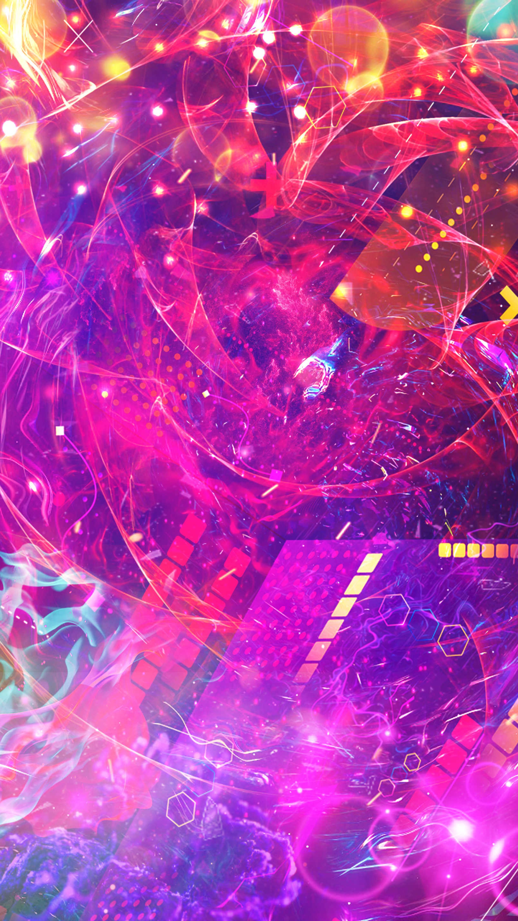 Abstract digital art with pink and purple swirls HD Phone Wallpaper