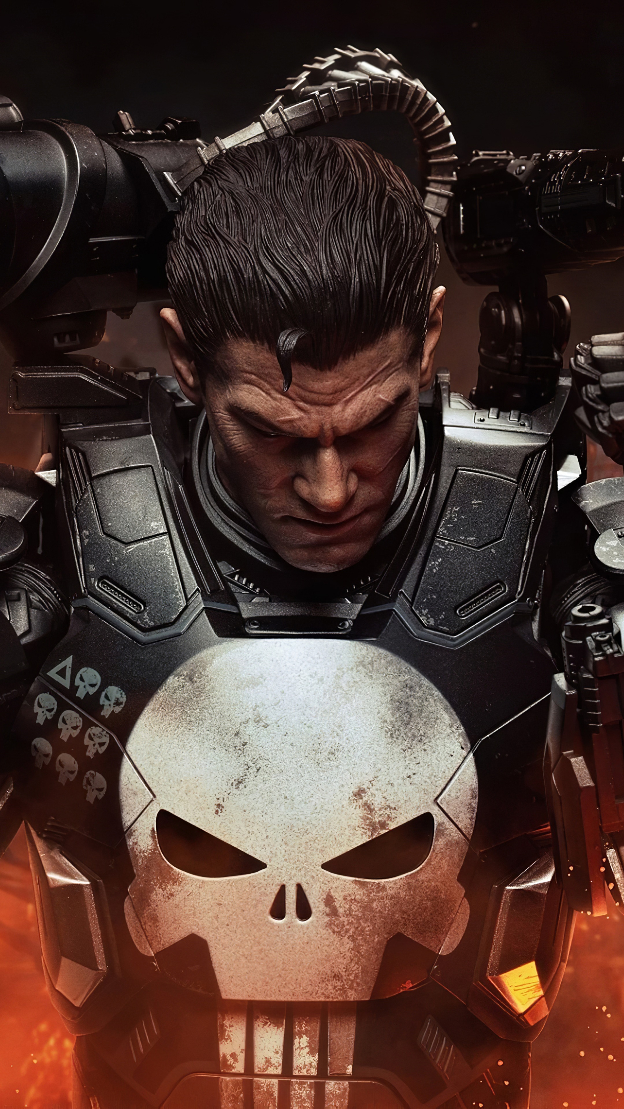The Punisher in War Machine Armor HD Phone Wallpaper